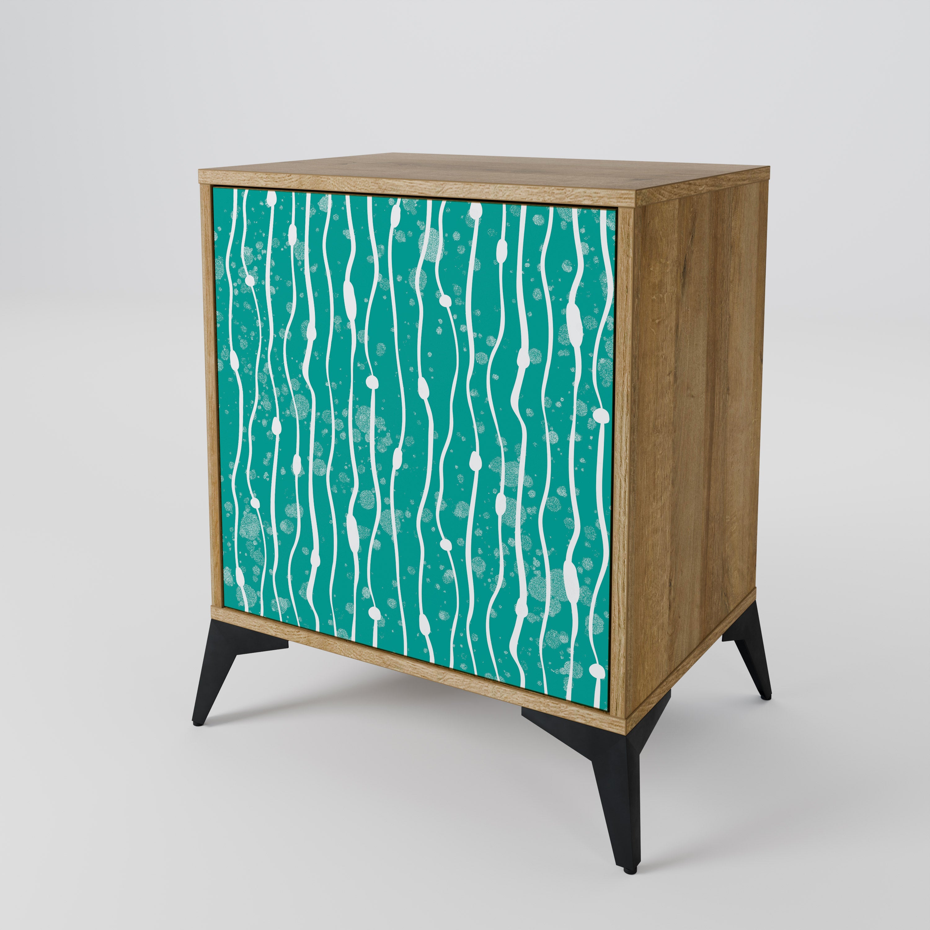 TURQUOISE RAIN Komoda 1-drzwiowa korpus Dąb Riva
