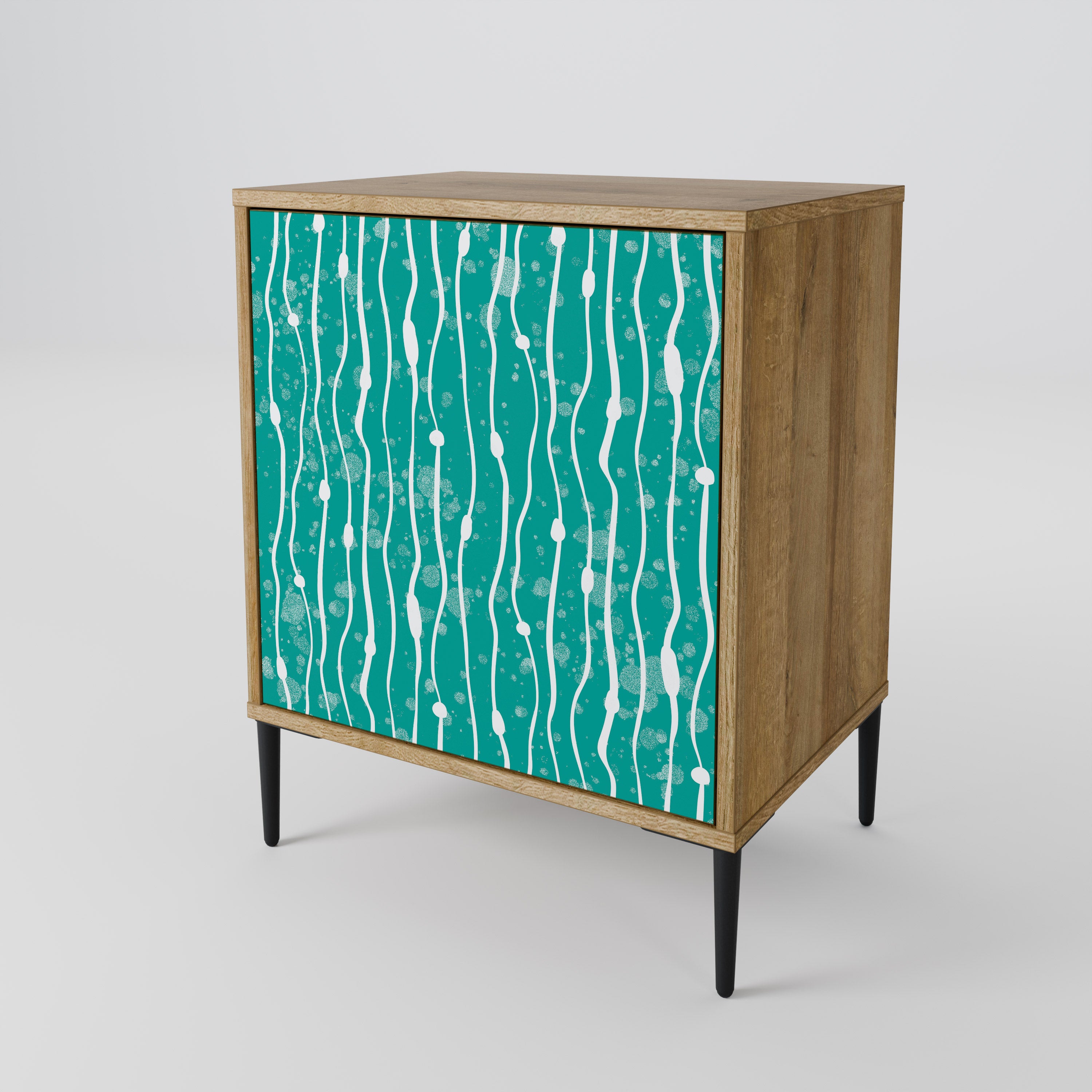 TURQUOISE RAIN Komoda 1-drzwiowa korpus Dąb Riva