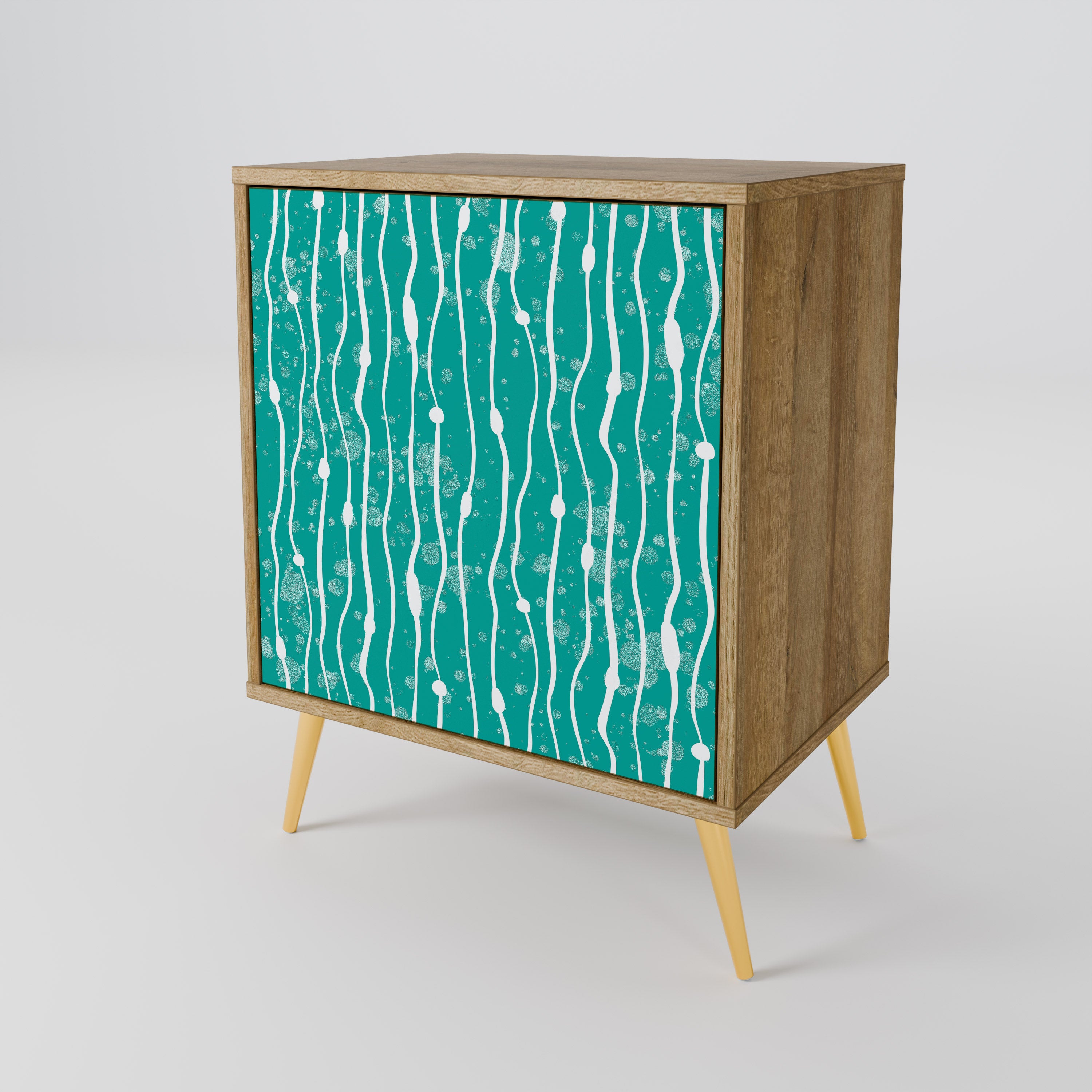 TURQUOISE RAIN Komoda 1-drzwiowa korpus Dąb Riva