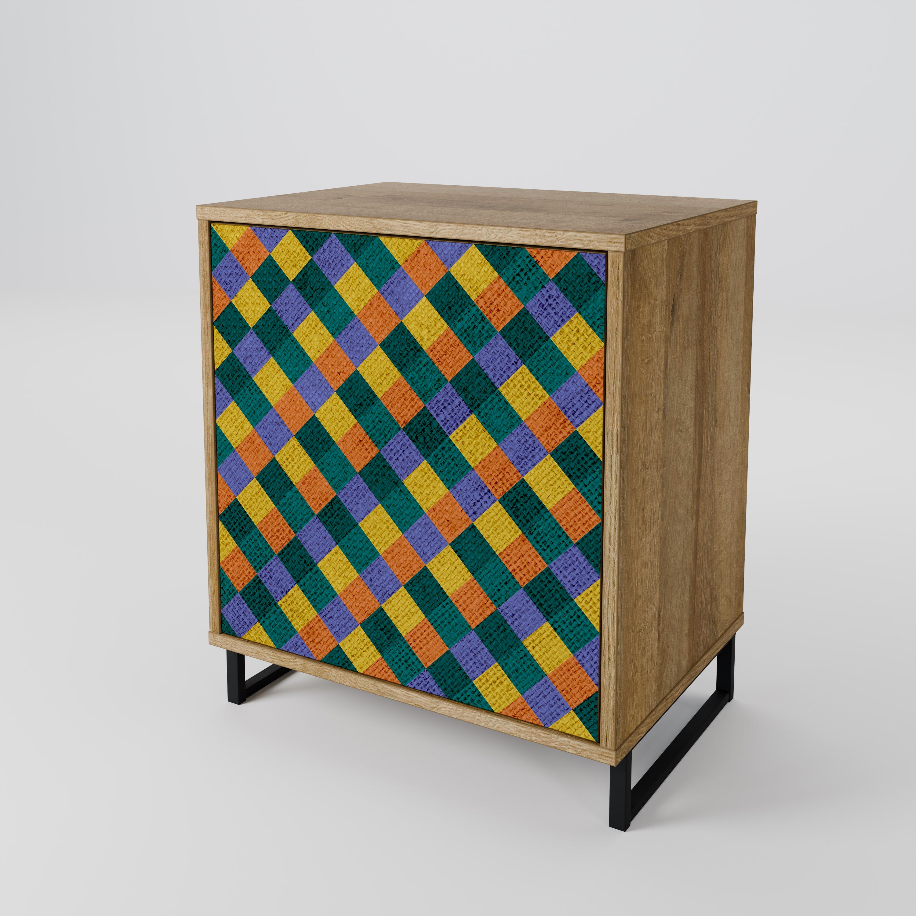PAINTED SQUARES MIX Komoda 1-drzwiowa korpus Dąb Riva