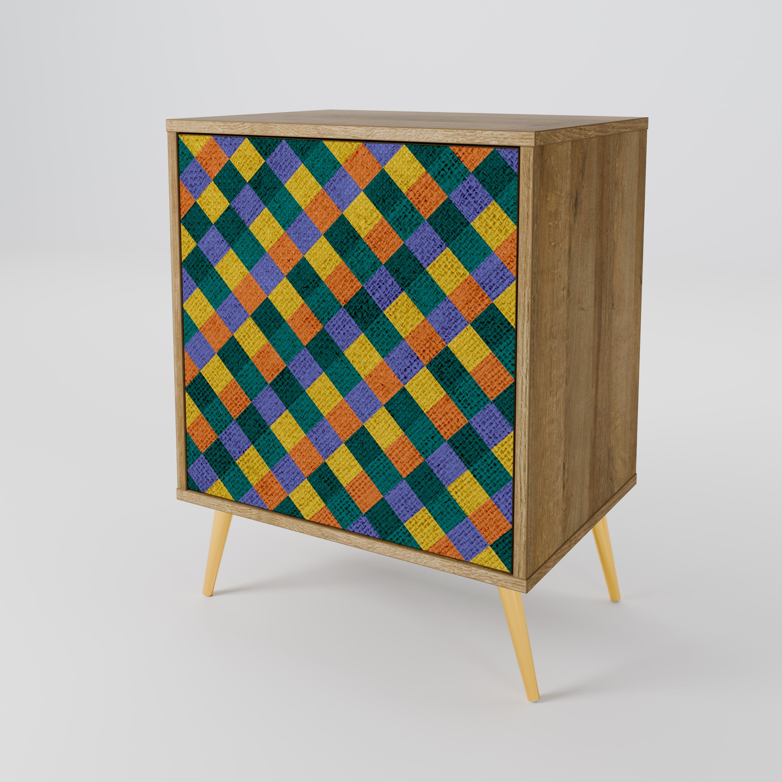 PAINTED SQUARES MIX Komoda 1-drzwiowa korpus Dąb Riva