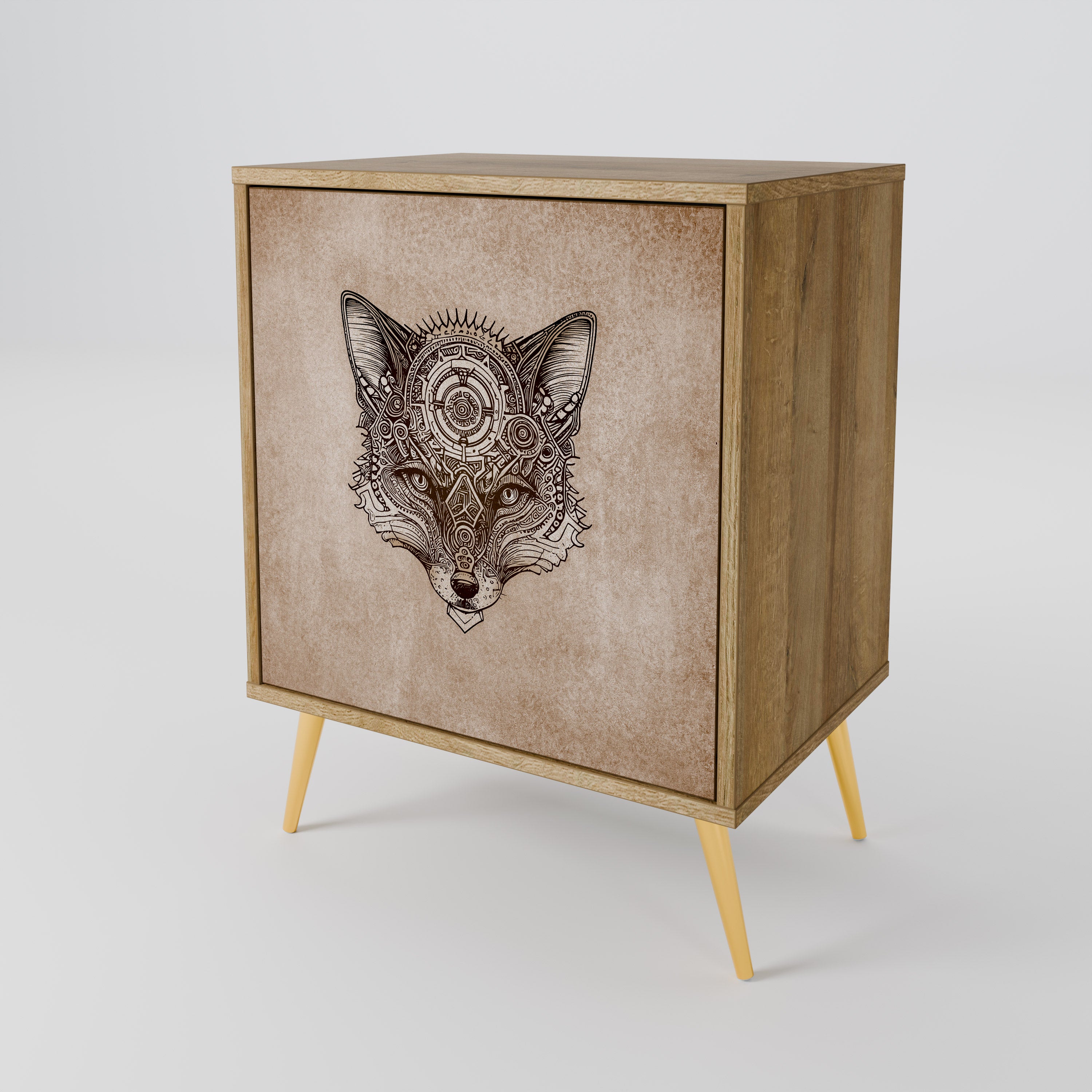 STEAMPUNK CLAN Komoda 1-drzwiowa korpus Dąb Riva