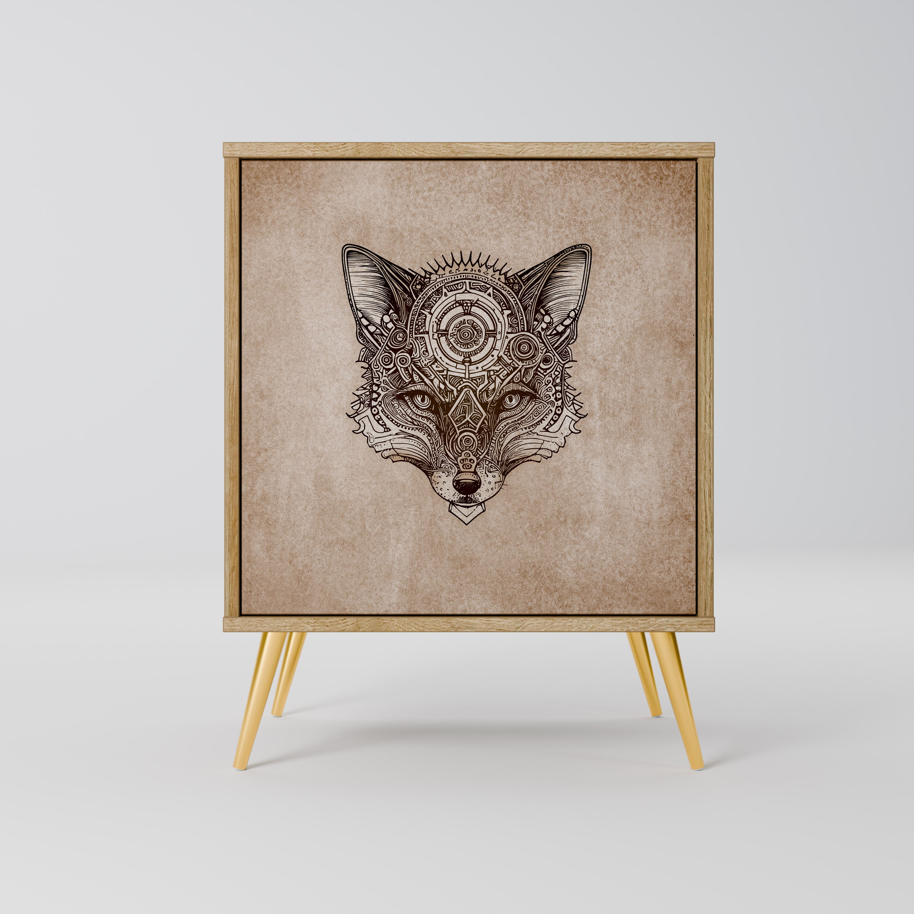 STEAMPUNK CLAN Komoda 1-drzwiowa korpus Dąb Riva