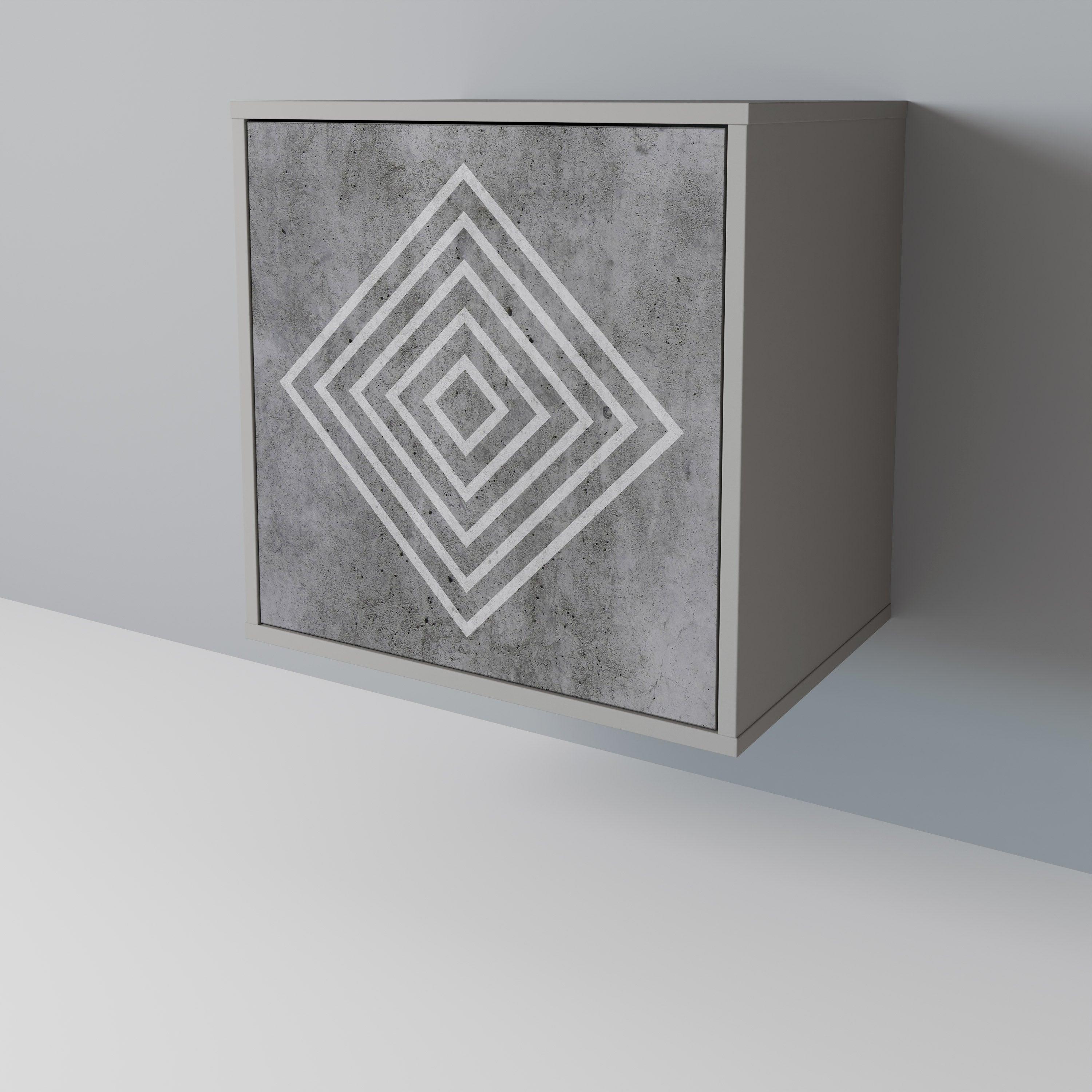 POLYGONAL ARTISTRY Komoda 1-drzwiowa korpus Szary