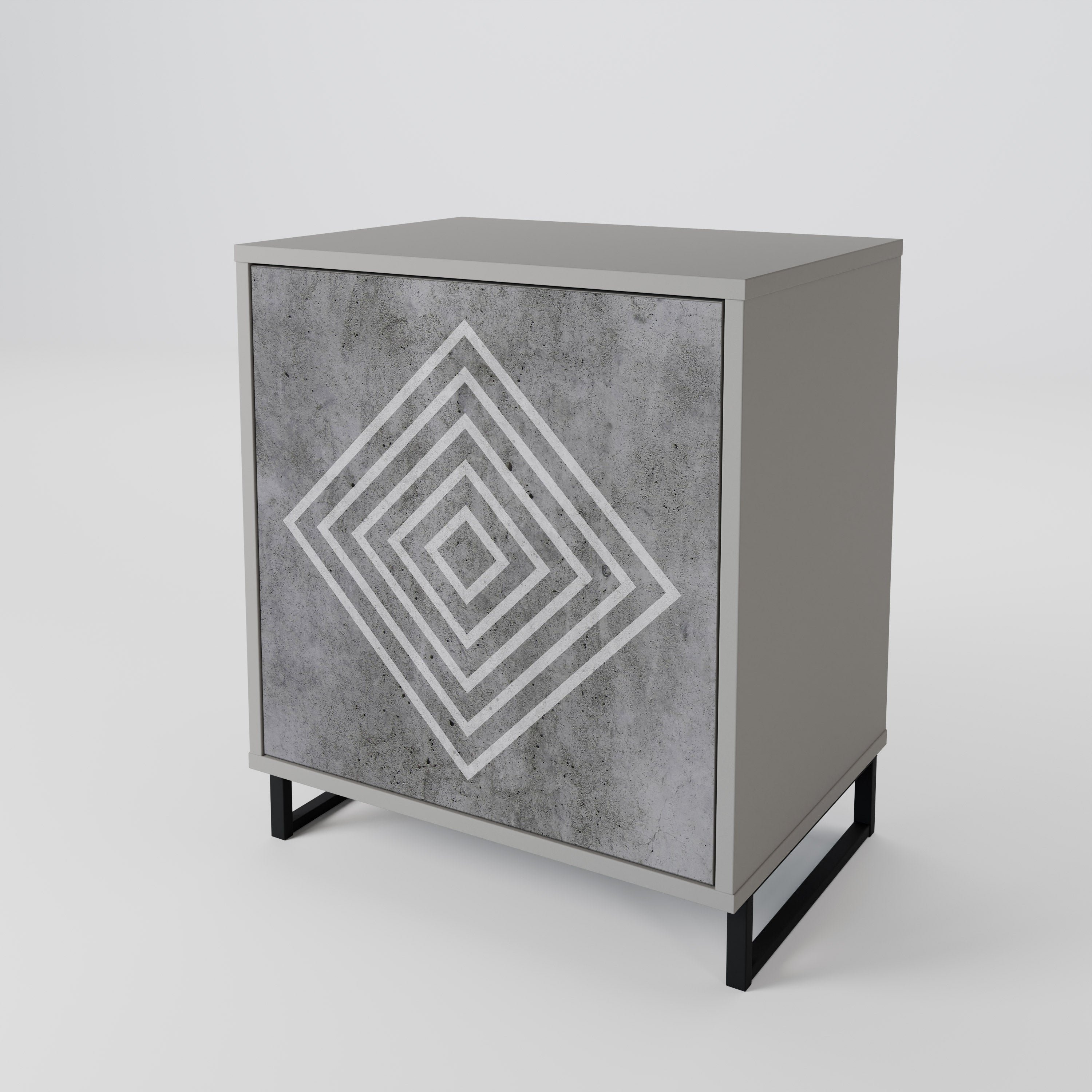 POLYGONAL ARTISTRY Komoda 1-drzwiowa korpus Szary