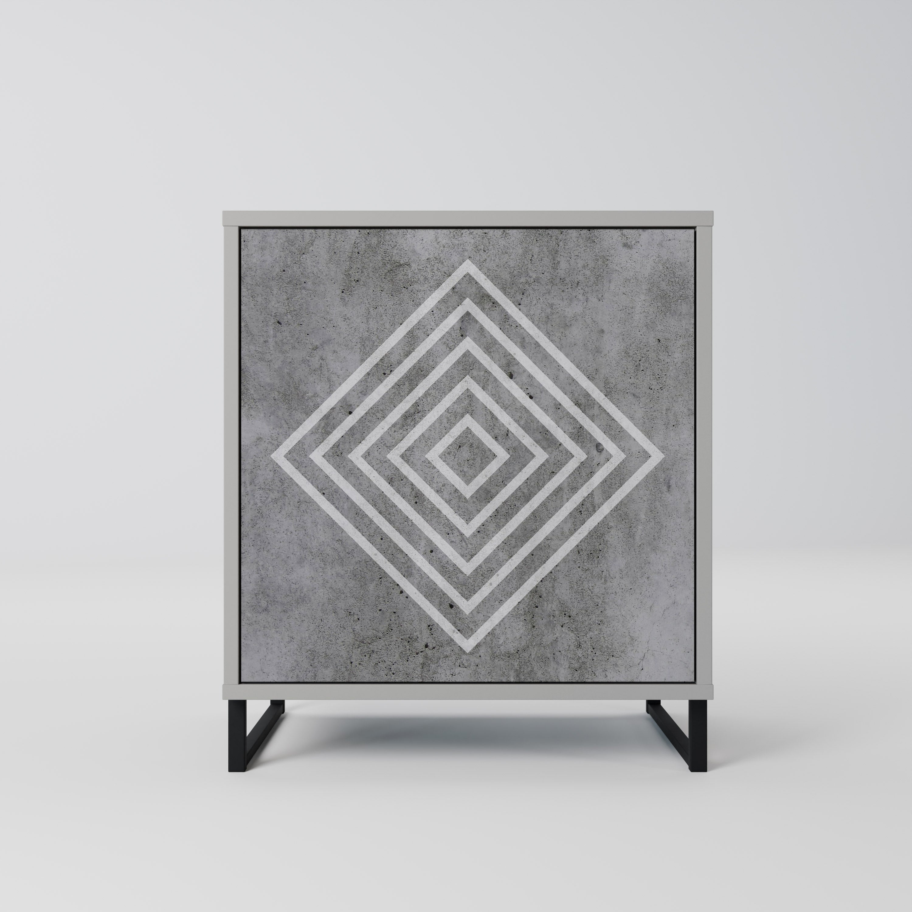 POLYGONAL ARTISTRY Komoda 1-drzwiowa korpus Szary