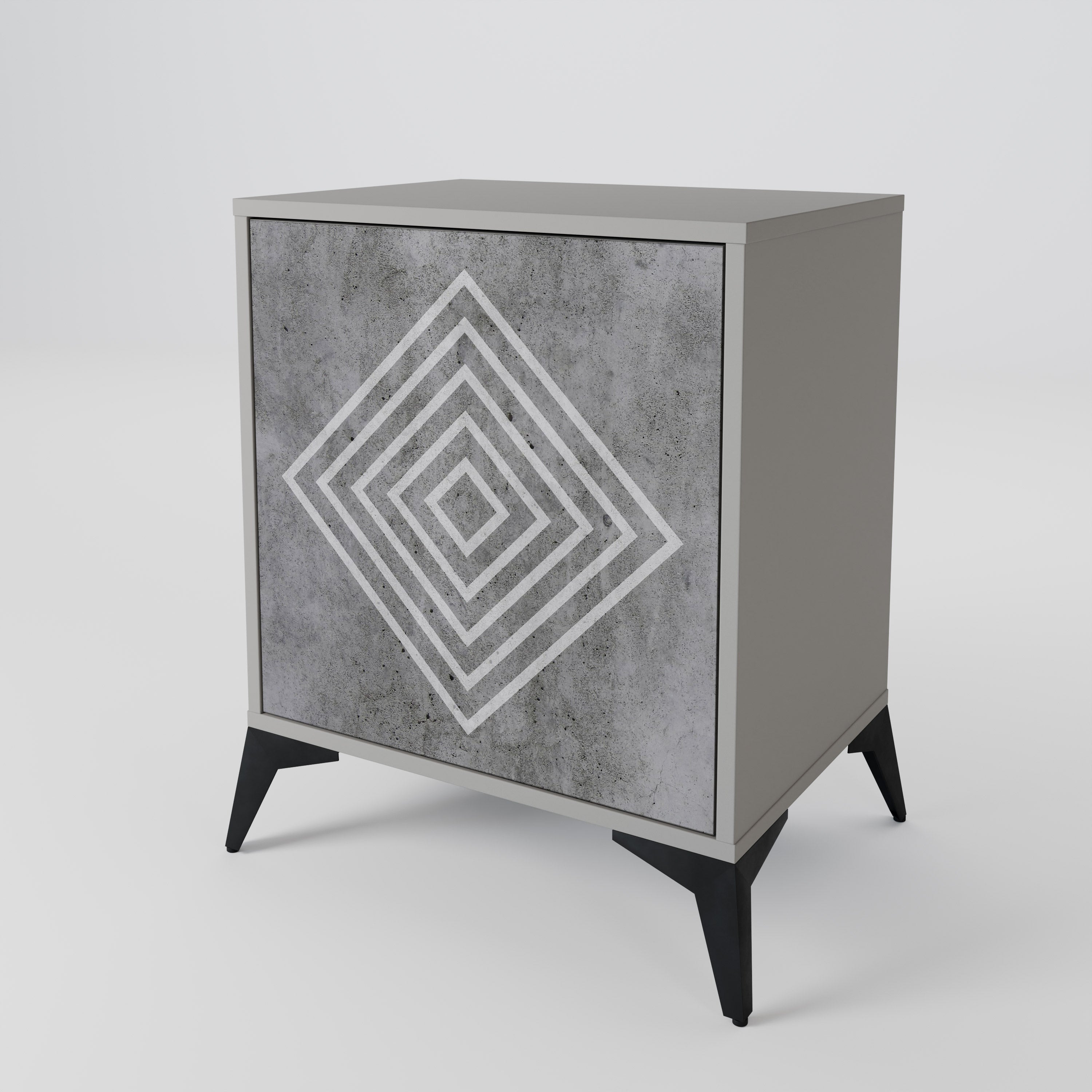 POLYGONAL ARTISTRY Komoda 1-drzwiowa korpus Szary