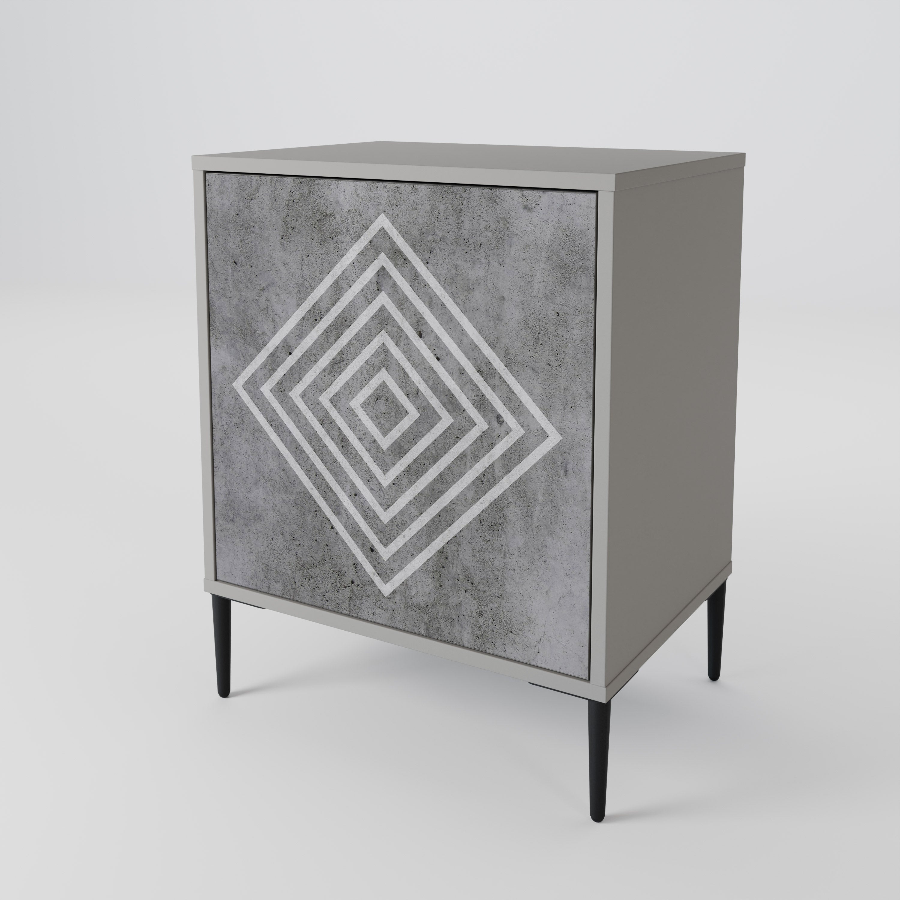 POLYGONAL ARTISTRY Komoda 1-drzwiowa korpus Szary