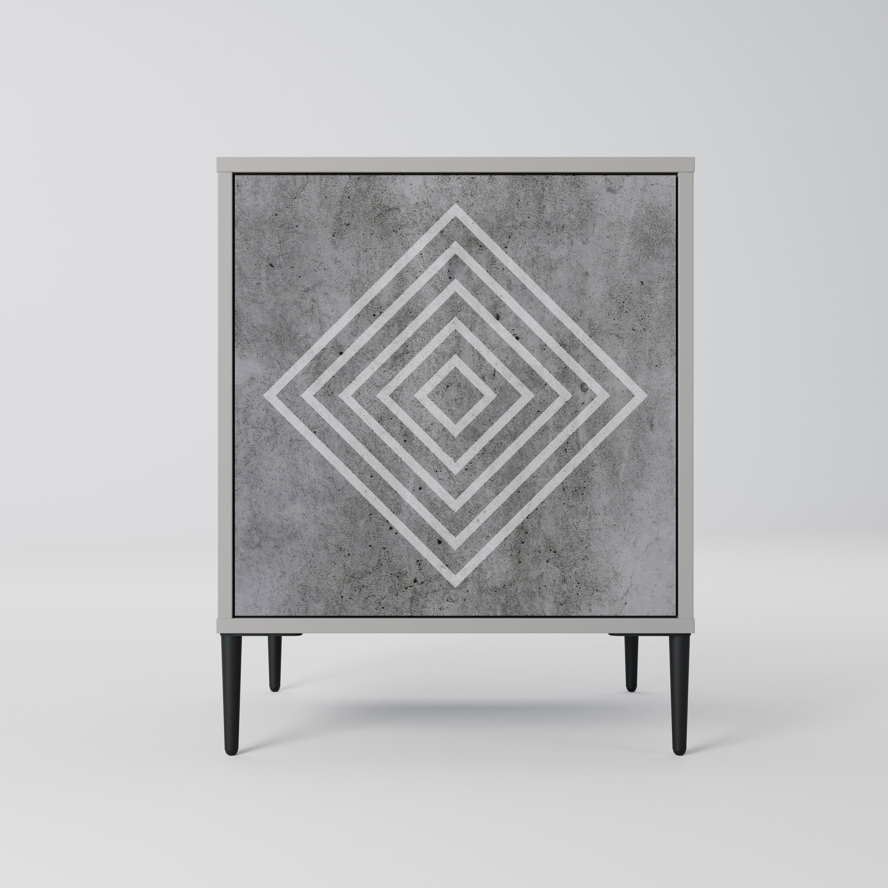 POLYGONAL ARTISTRY Komoda 1-drzwiowa korpus Szary