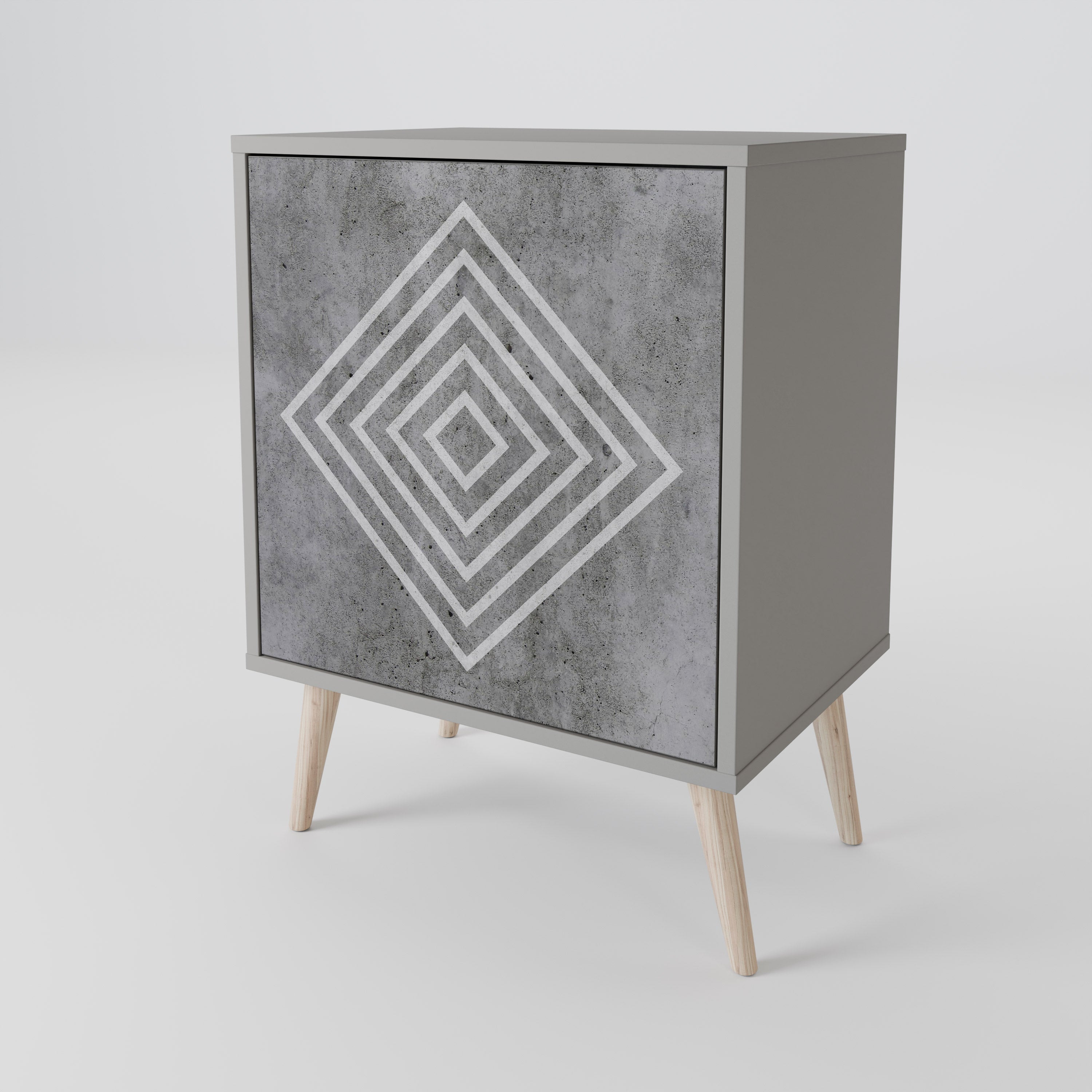 POLYGONAL ARTISTRY Komoda 1-drzwiowa korpus Szary