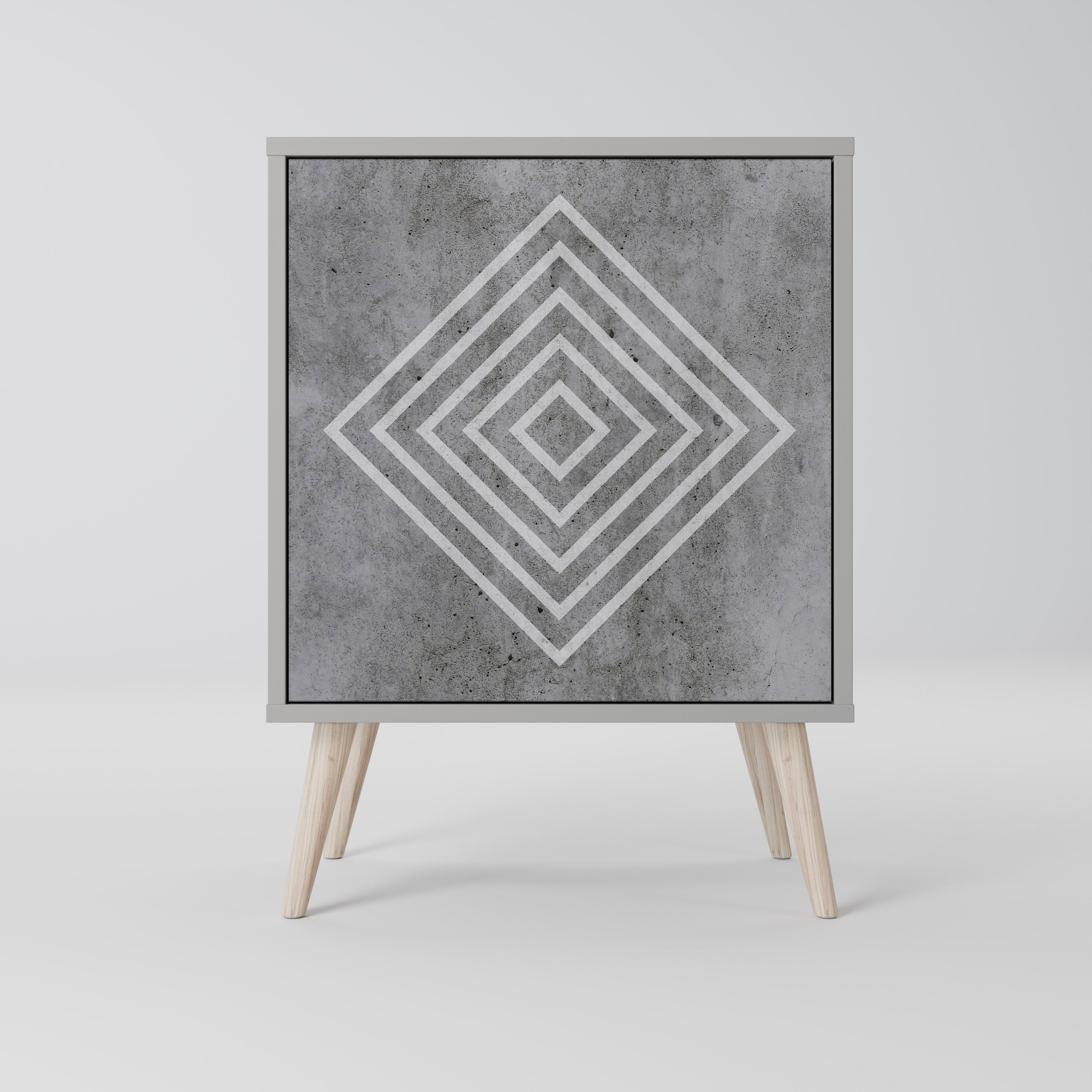 POLYGONAL ARTISTRY Komoda 1-drzwiowa korpus Szary