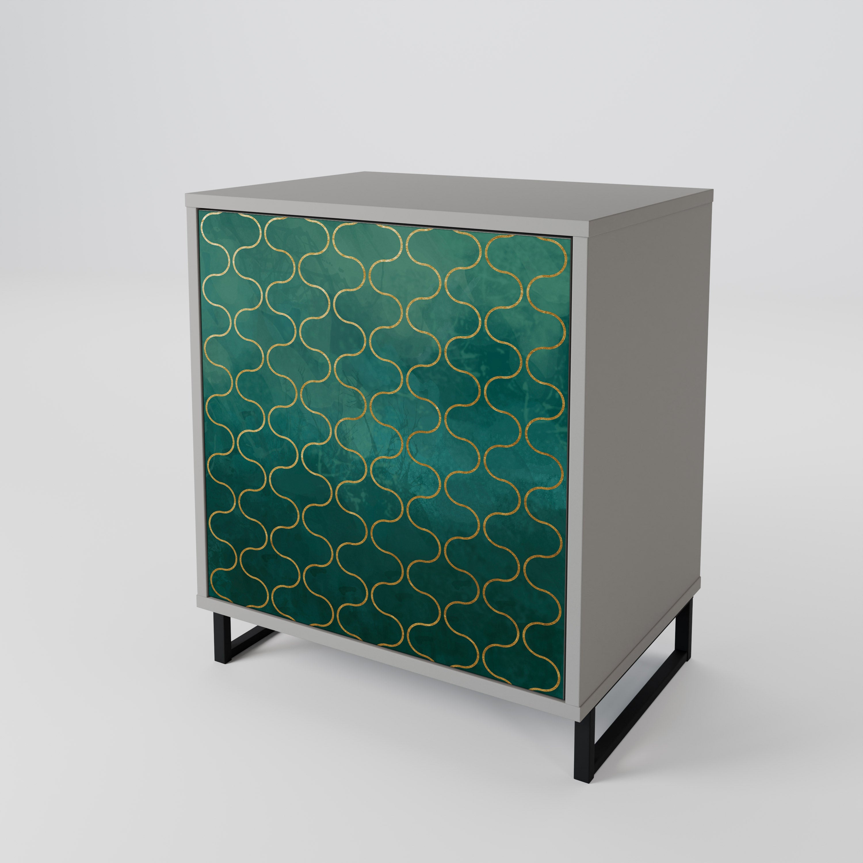 TESSELATED GREENERY Komoda 1-drzwiowa korpus Szary