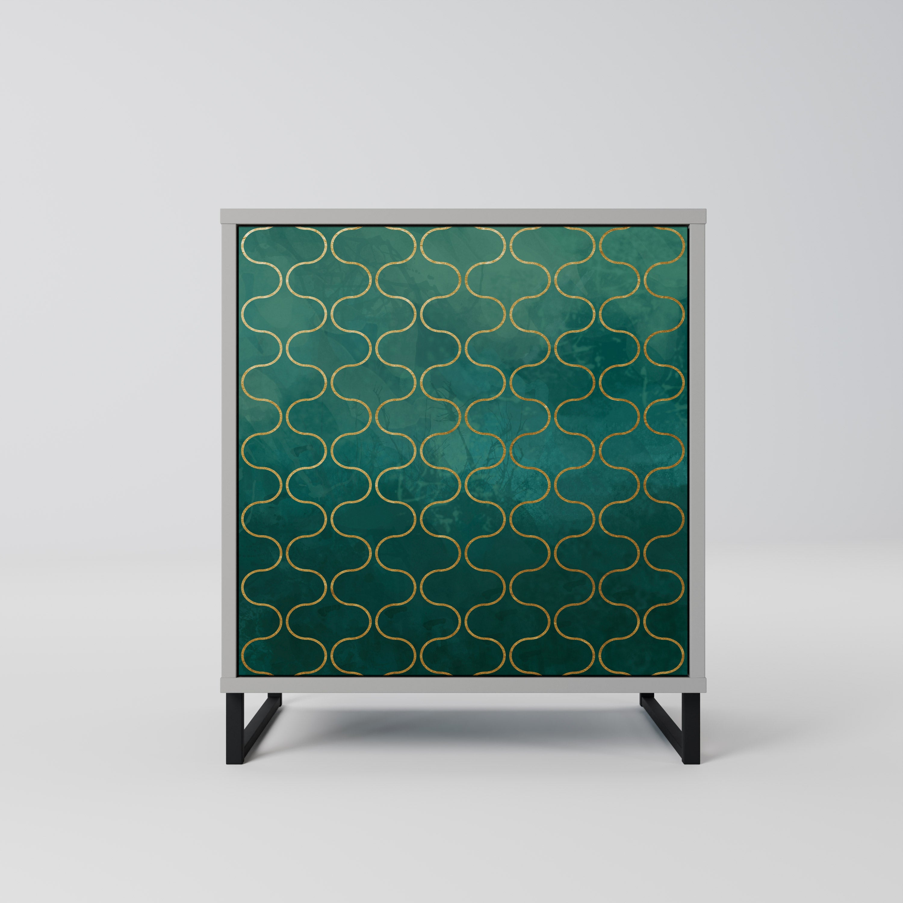 TESSELATED GREENERY Komoda 1-drzwiowa korpus Szary