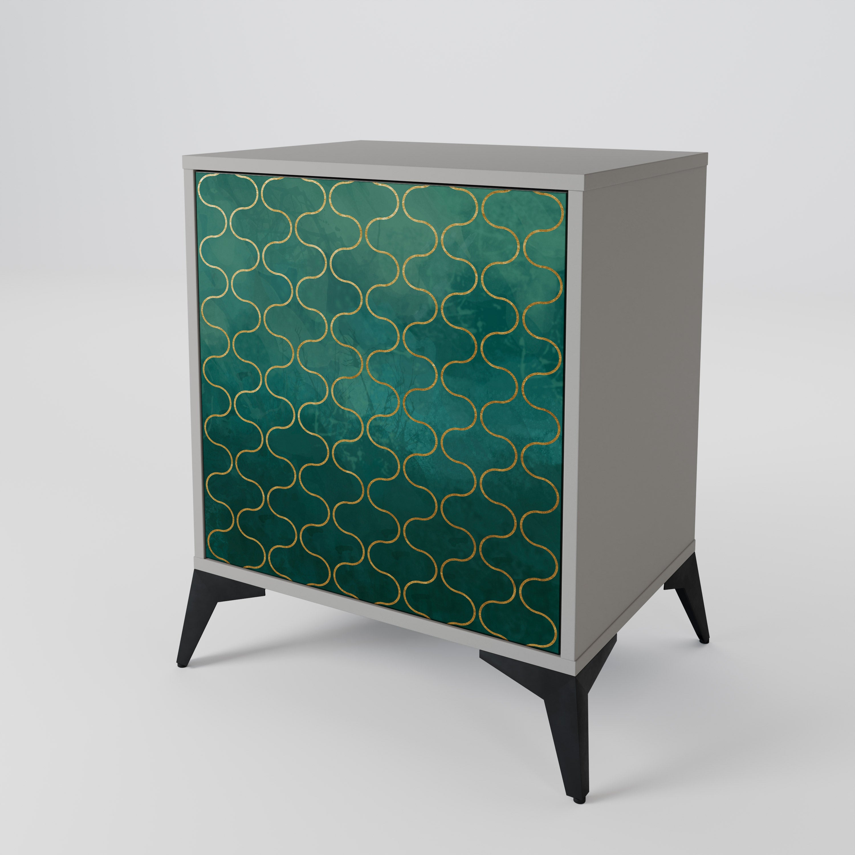TESSELATED GREENERY Komoda 1-drzwiowa korpus Szary