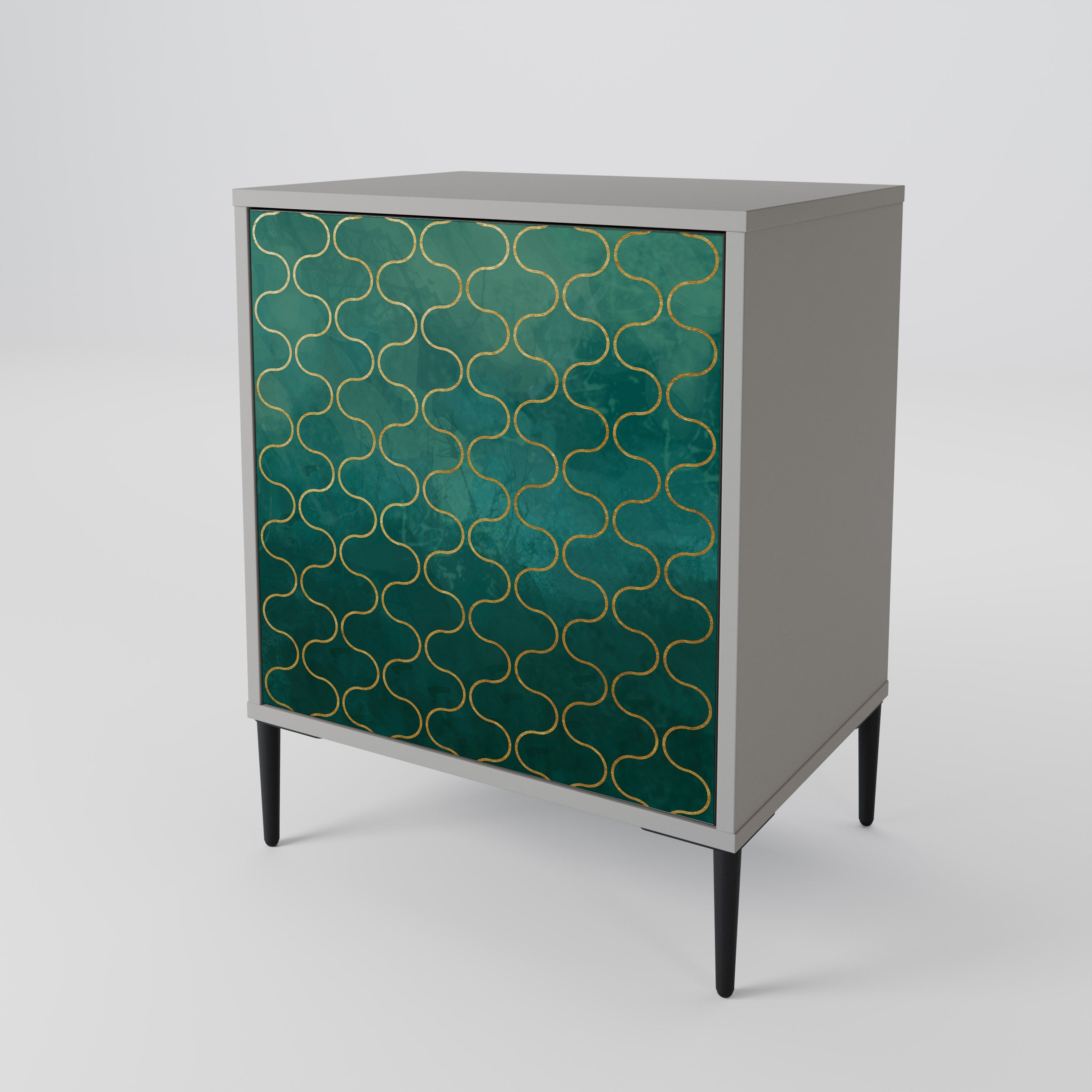 TESSELATED GREENERY Komoda 1-drzwiowa korpus Szary