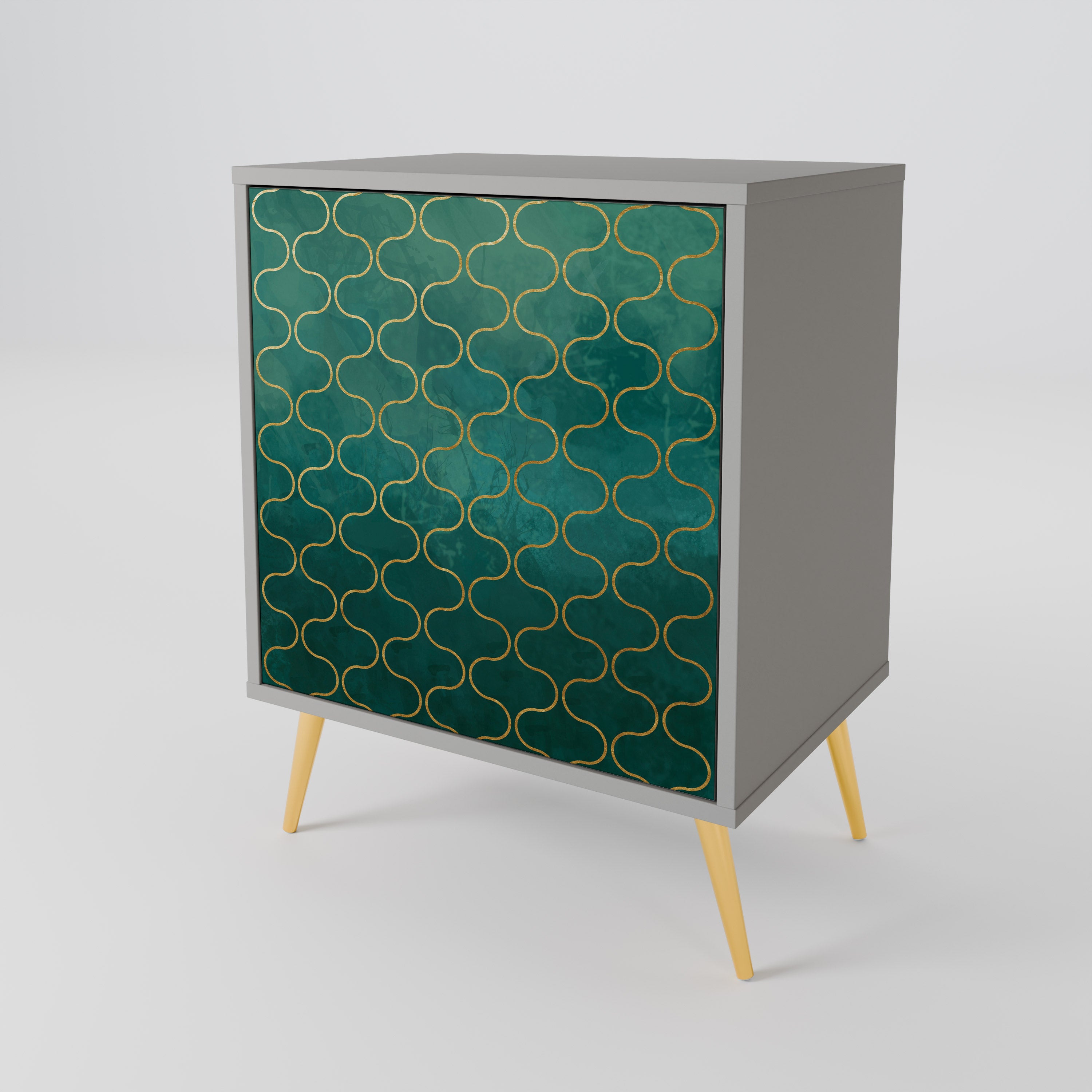 TESSELATED GREENERY Komoda 1-drzwiowa korpus Szary