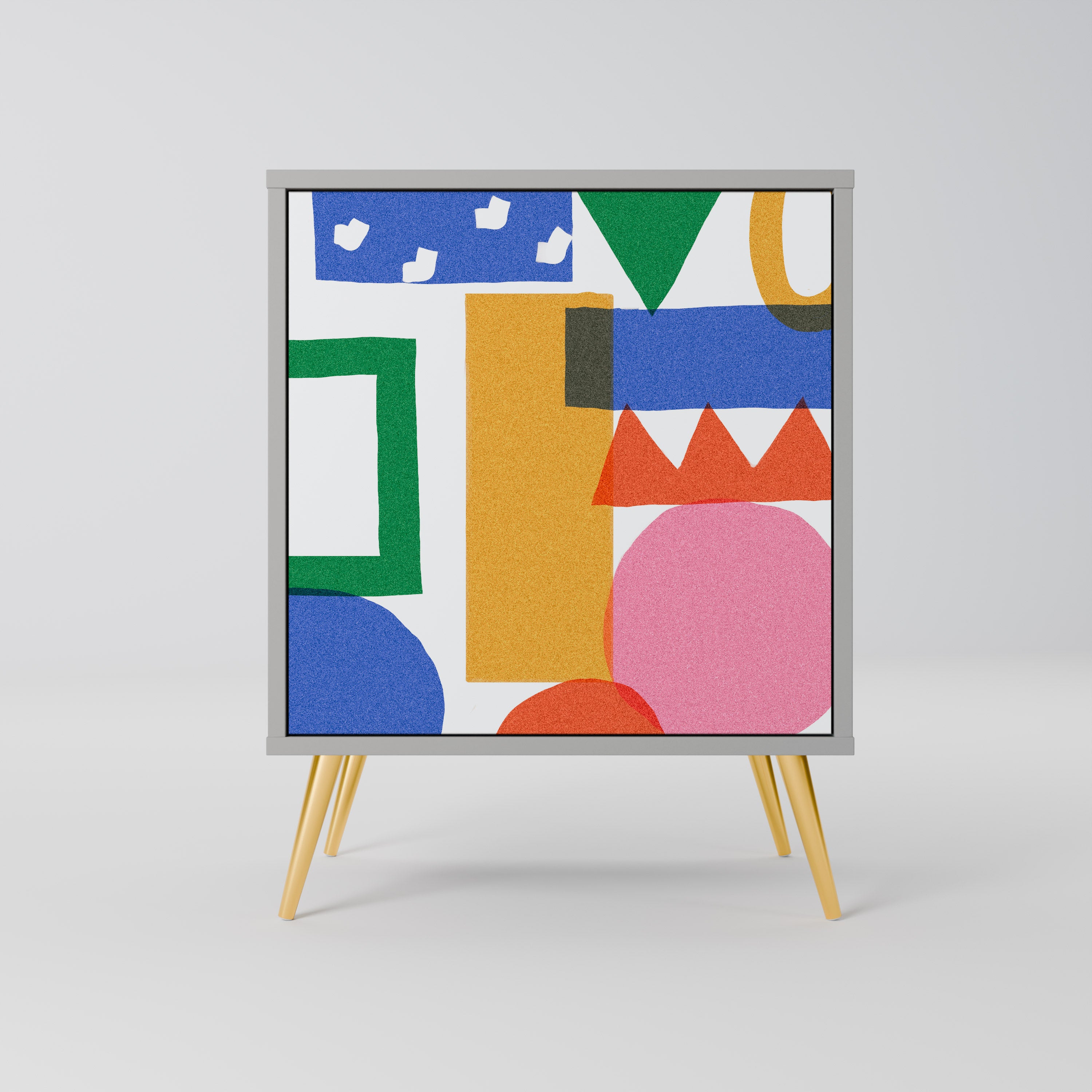 GEOMETRIC GLIMMER Komoda 1-drzwiowa korpus Szary