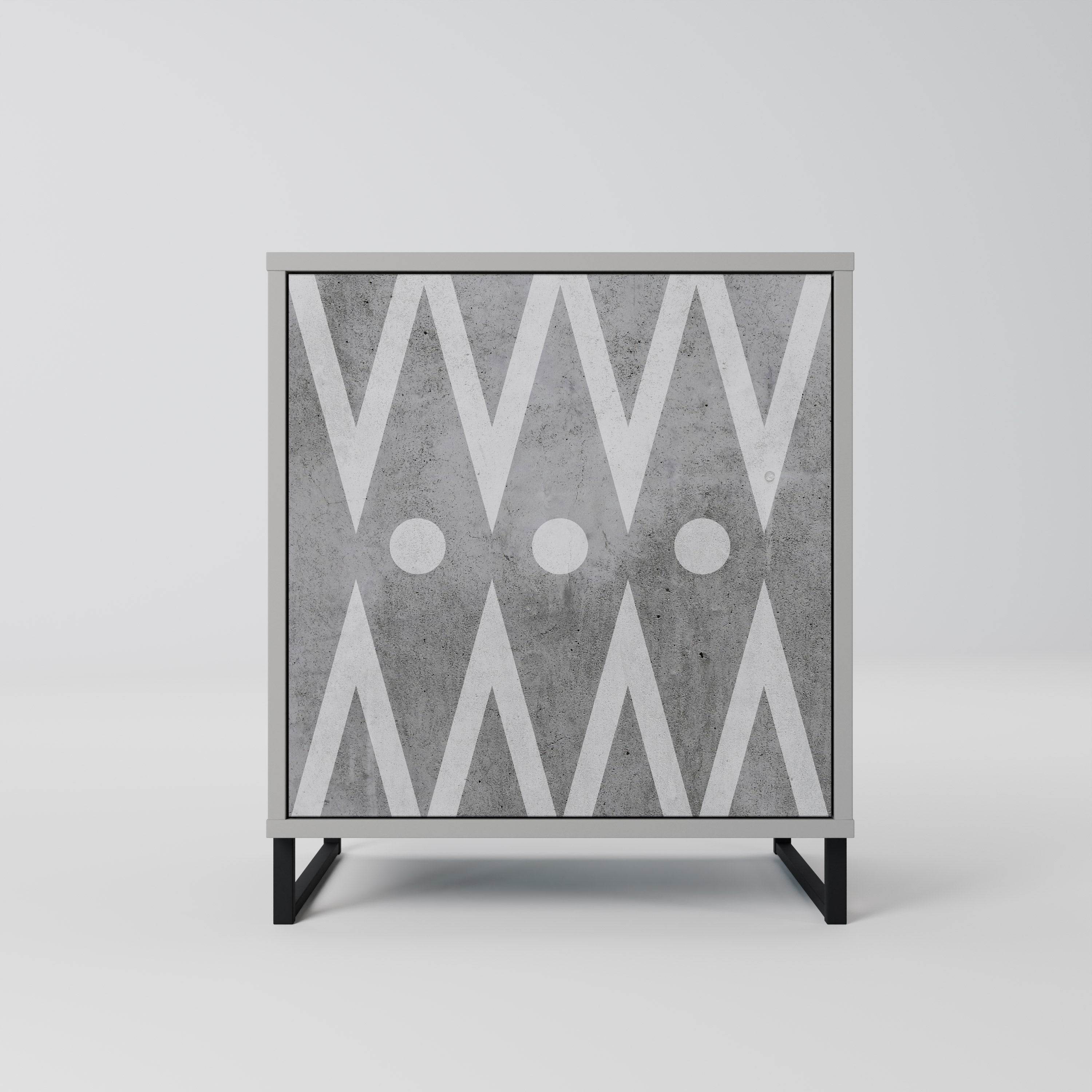 SHARP EDGES Komoda 1-drzwiowa korpus Szary