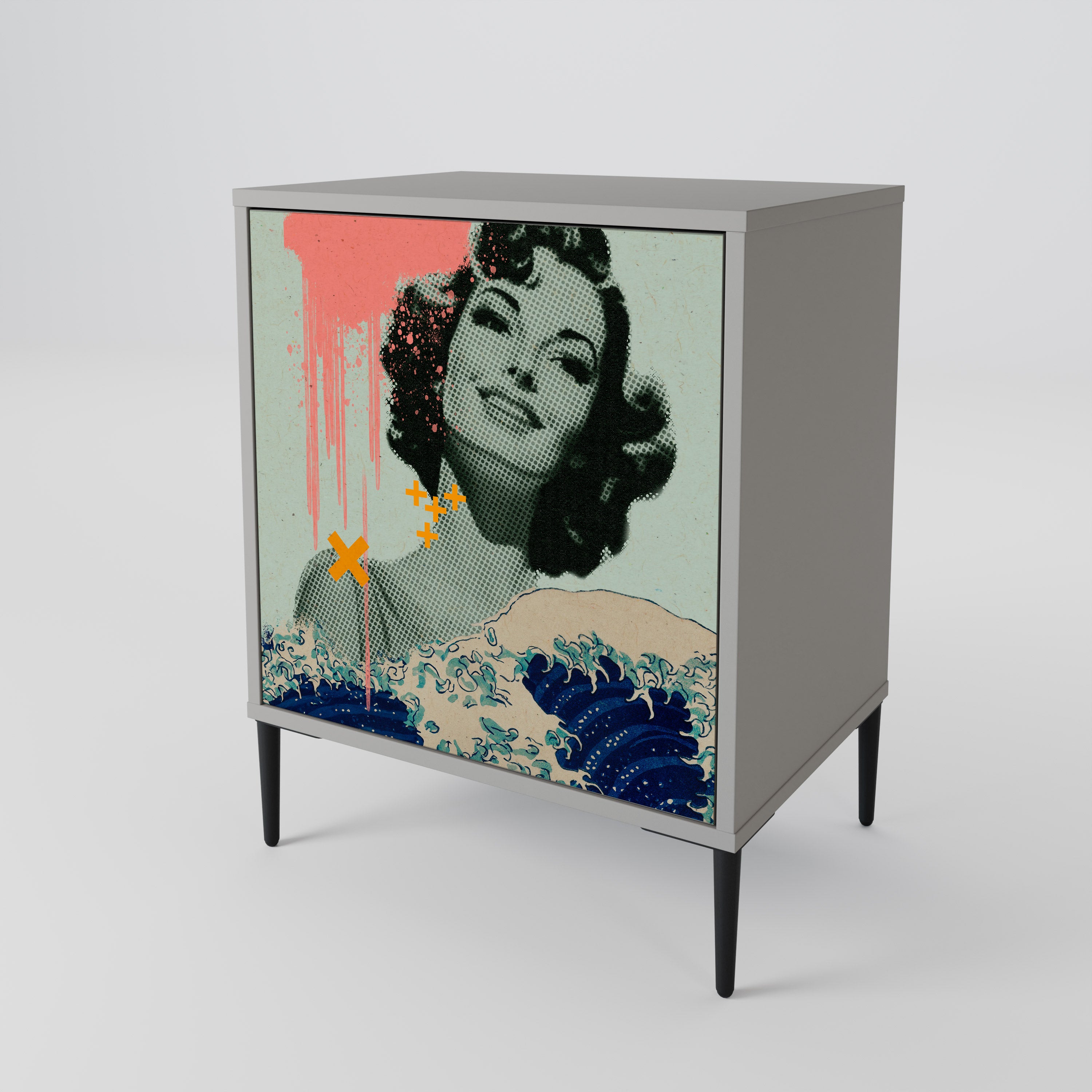 KANAGAWA BEAUTY Komoda 1-drzwiowa korpus Szary