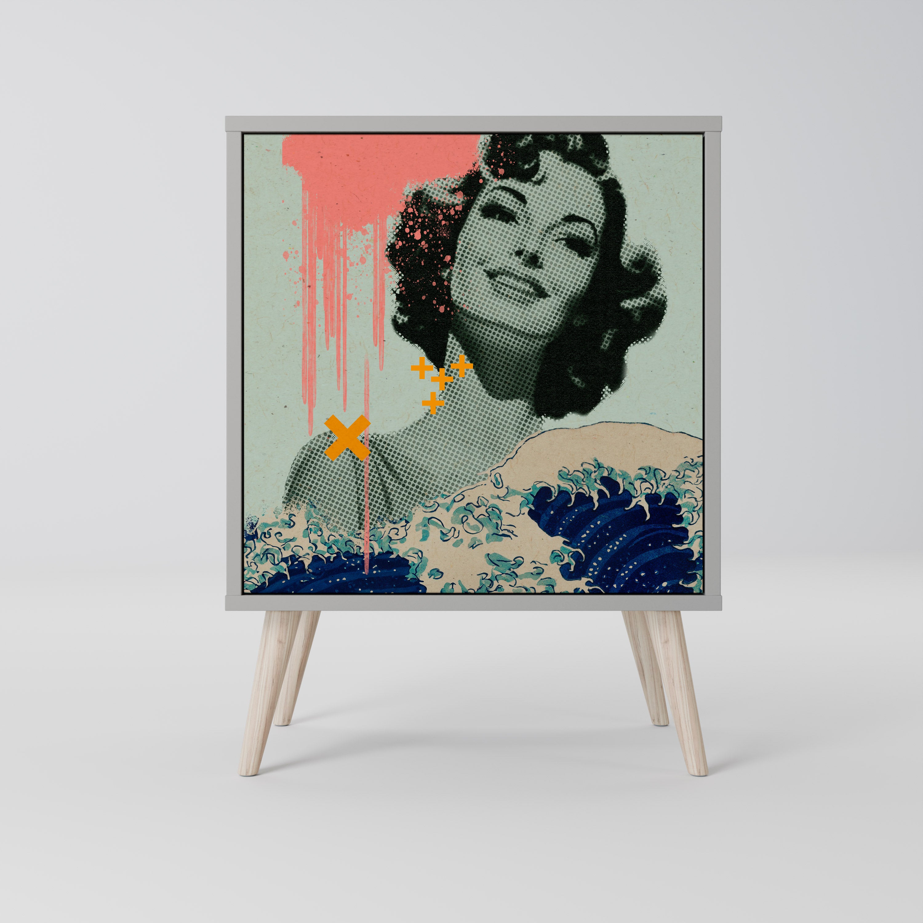 KANAGAWA BEAUTY Komoda 1-drzwiowa korpus Szary