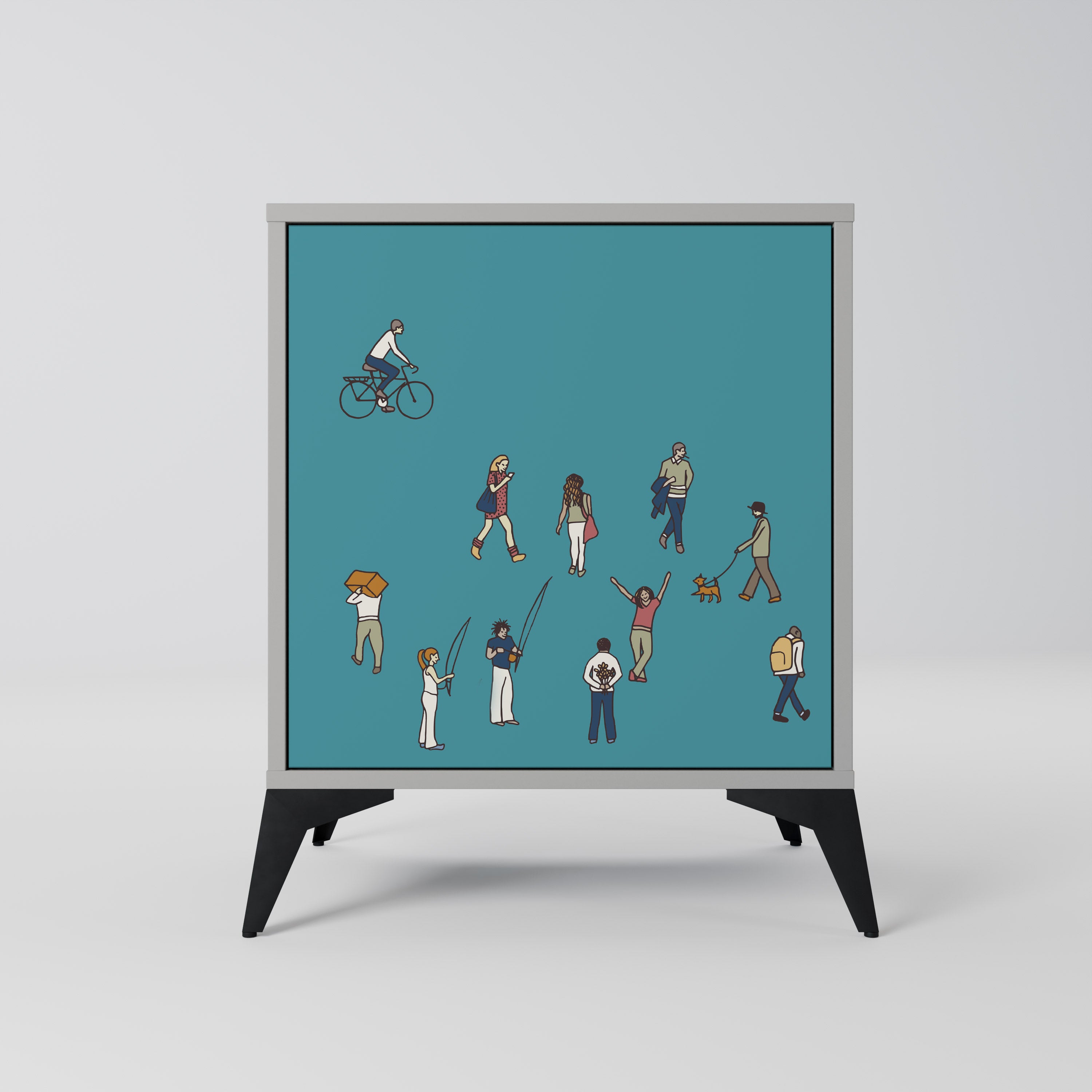 COLLECTIVE STREAM Komoda 1-drzwiowa korpus Szary