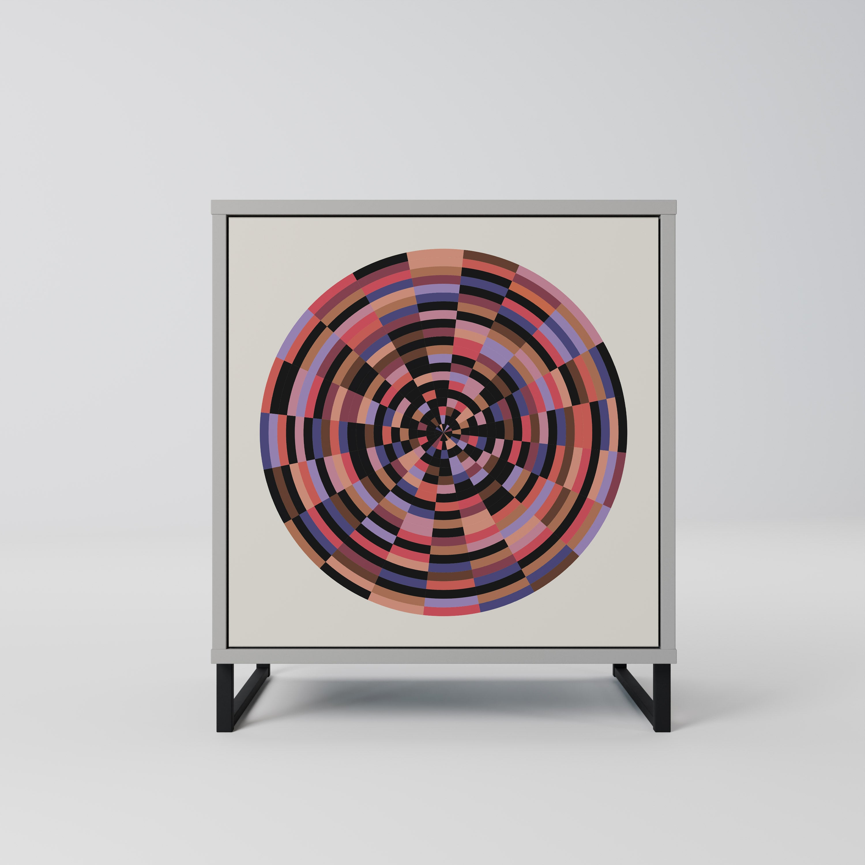 BROWN CIRCLES Komoda 1-drzwiowa korpus Szary