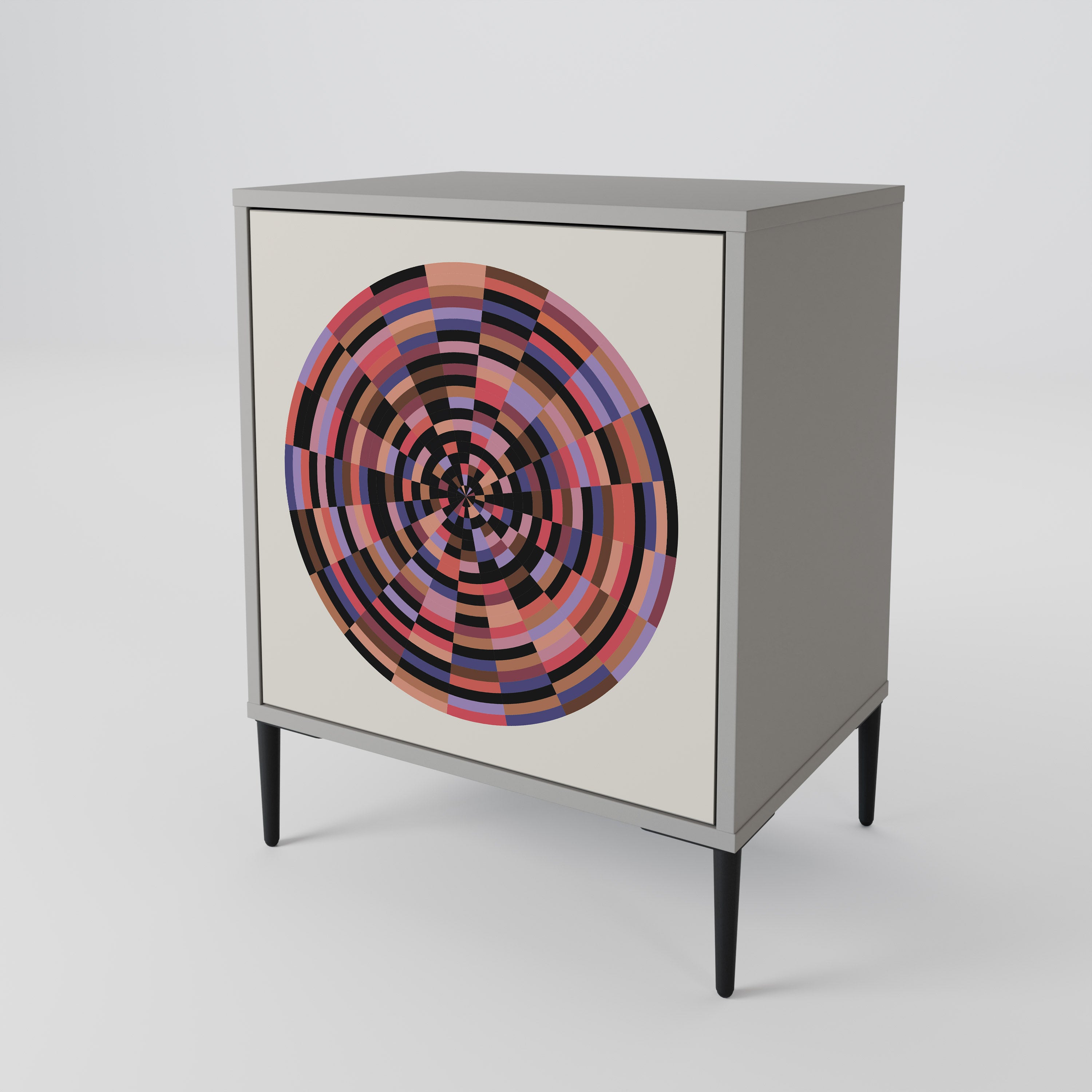 BROWN CIRCLES Komoda 1-drzwiowa korpus Szary