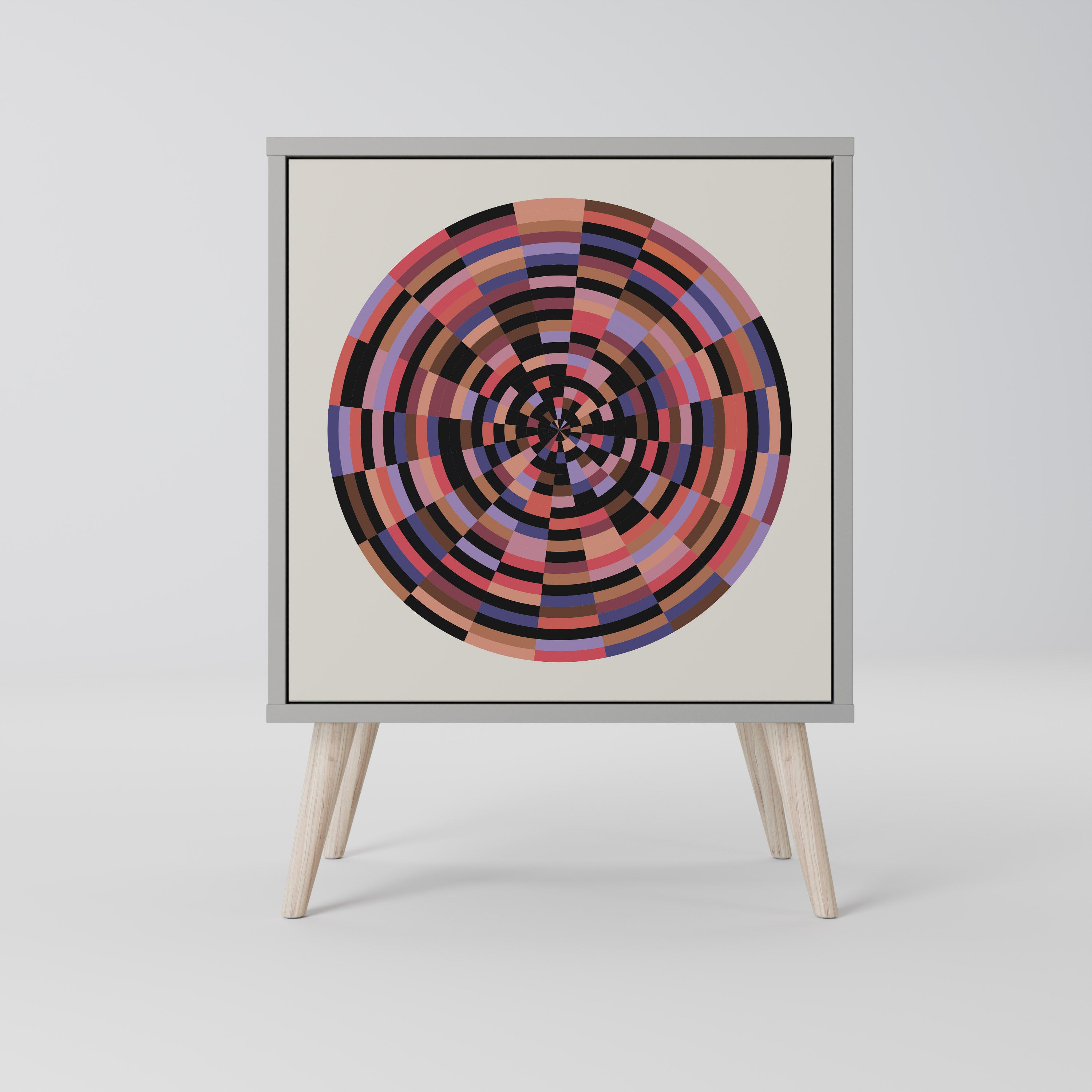 BROWN CIRCLES Komoda 1-drzwiowa korpus Szary