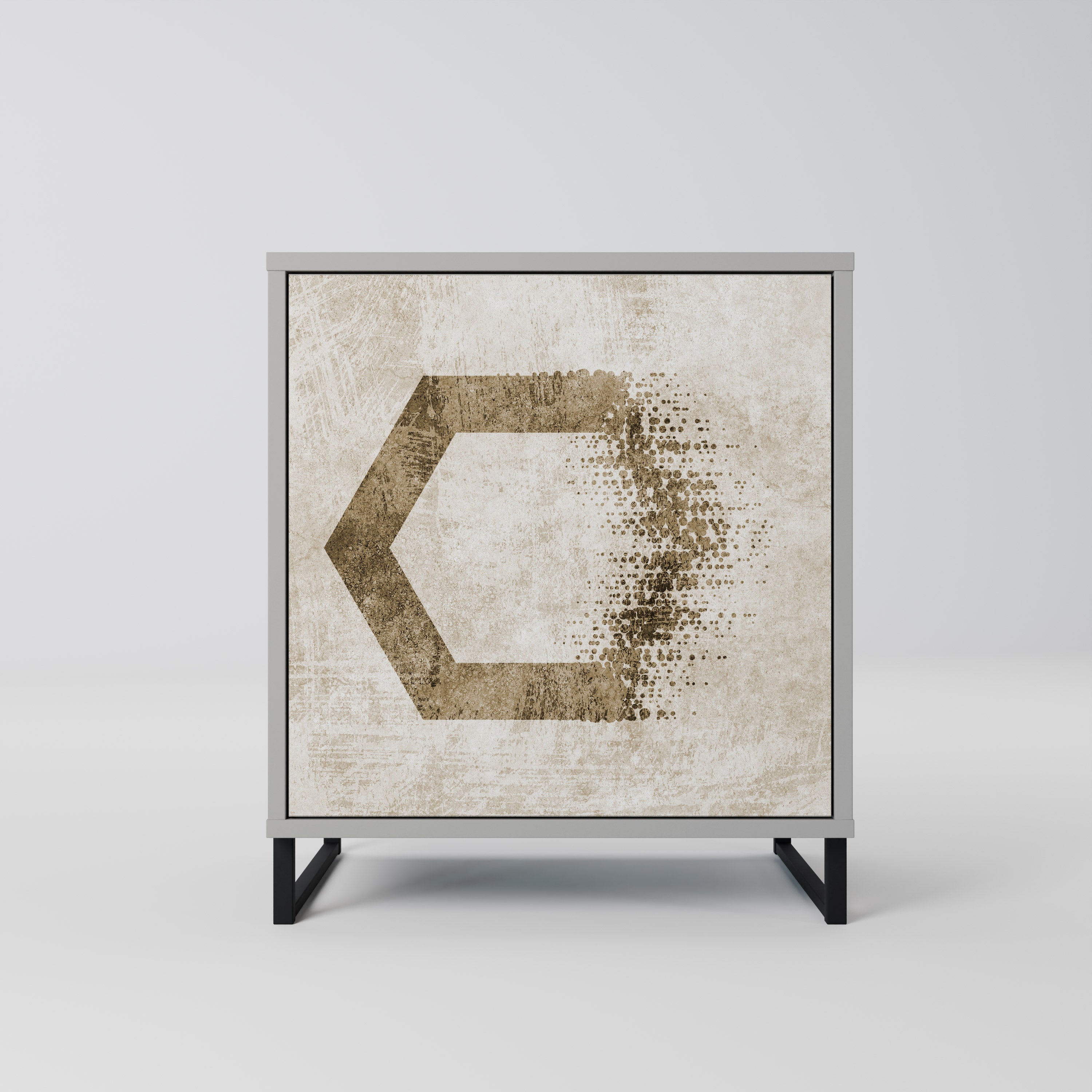 HEXAGONAL SHAPES Komoda 1-drzwiowa korpus Szary