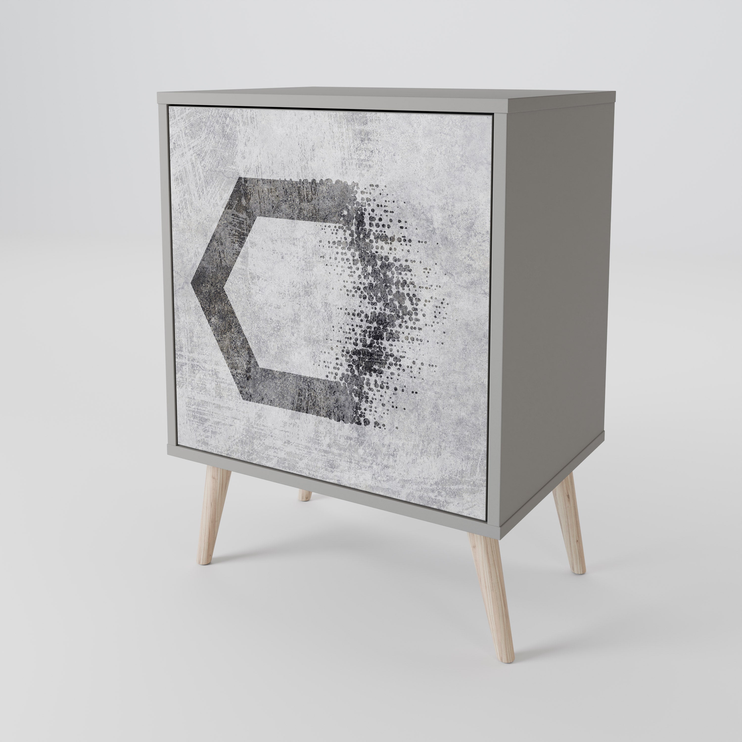 HEXAGONAL FIGURES Komoda 1-drzwiowa korpus Szary