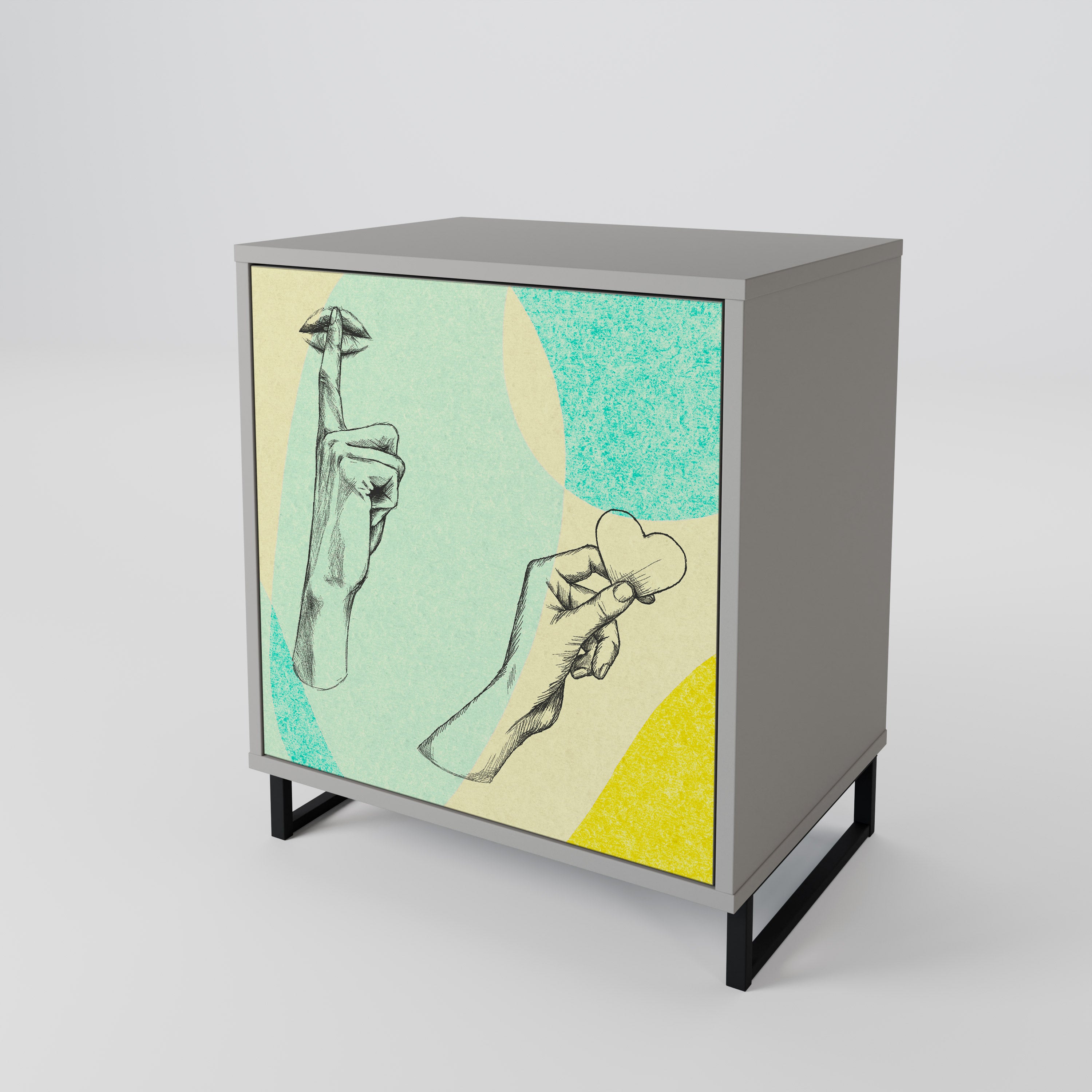 BODY LANGUAGE Komoda 1-drzwiowa korpus Szary