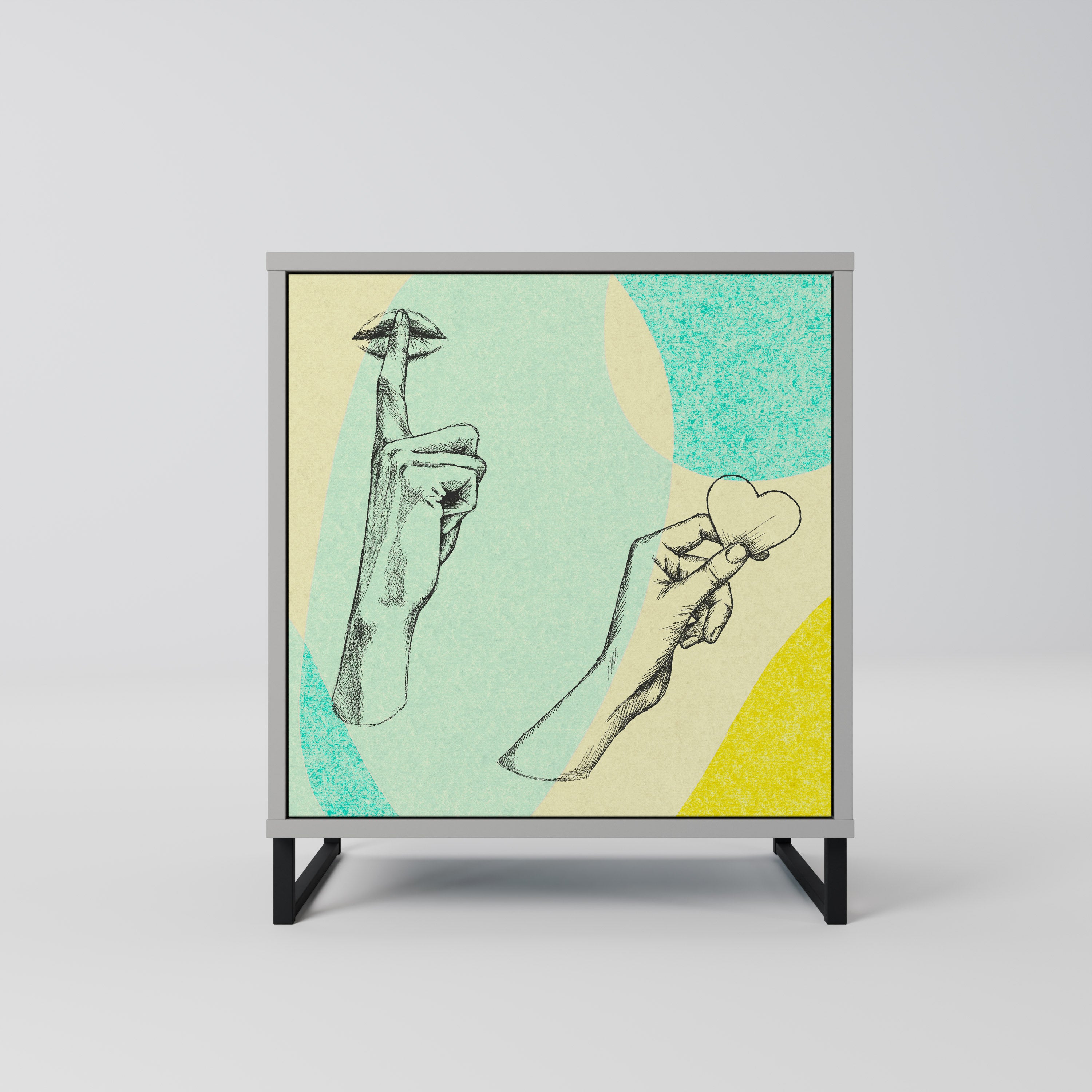 BODY LANGUAGE Komoda 1-drzwiowa korpus Szary