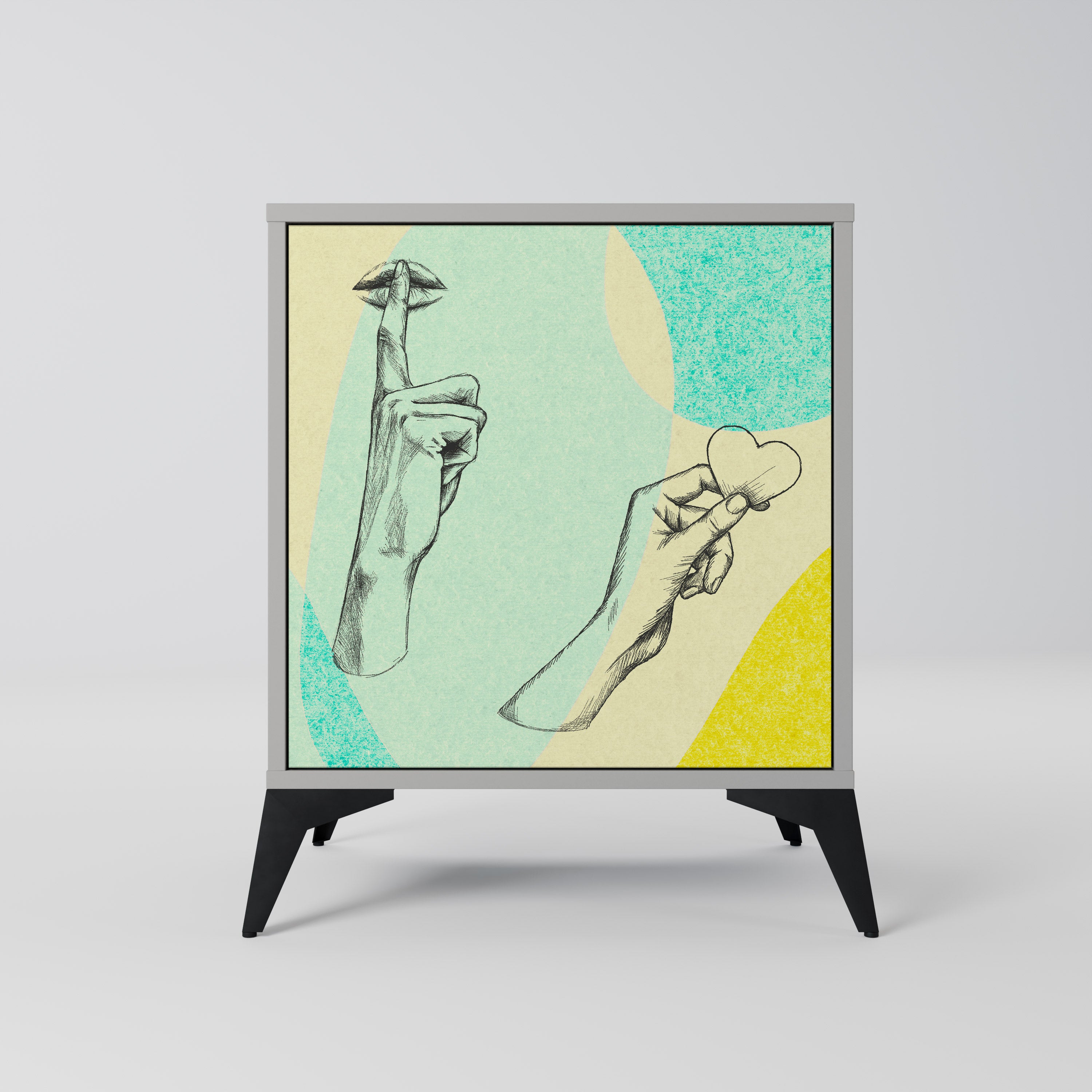 BODY LANGUAGE Komoda 1-drzwiowa korpus Szary