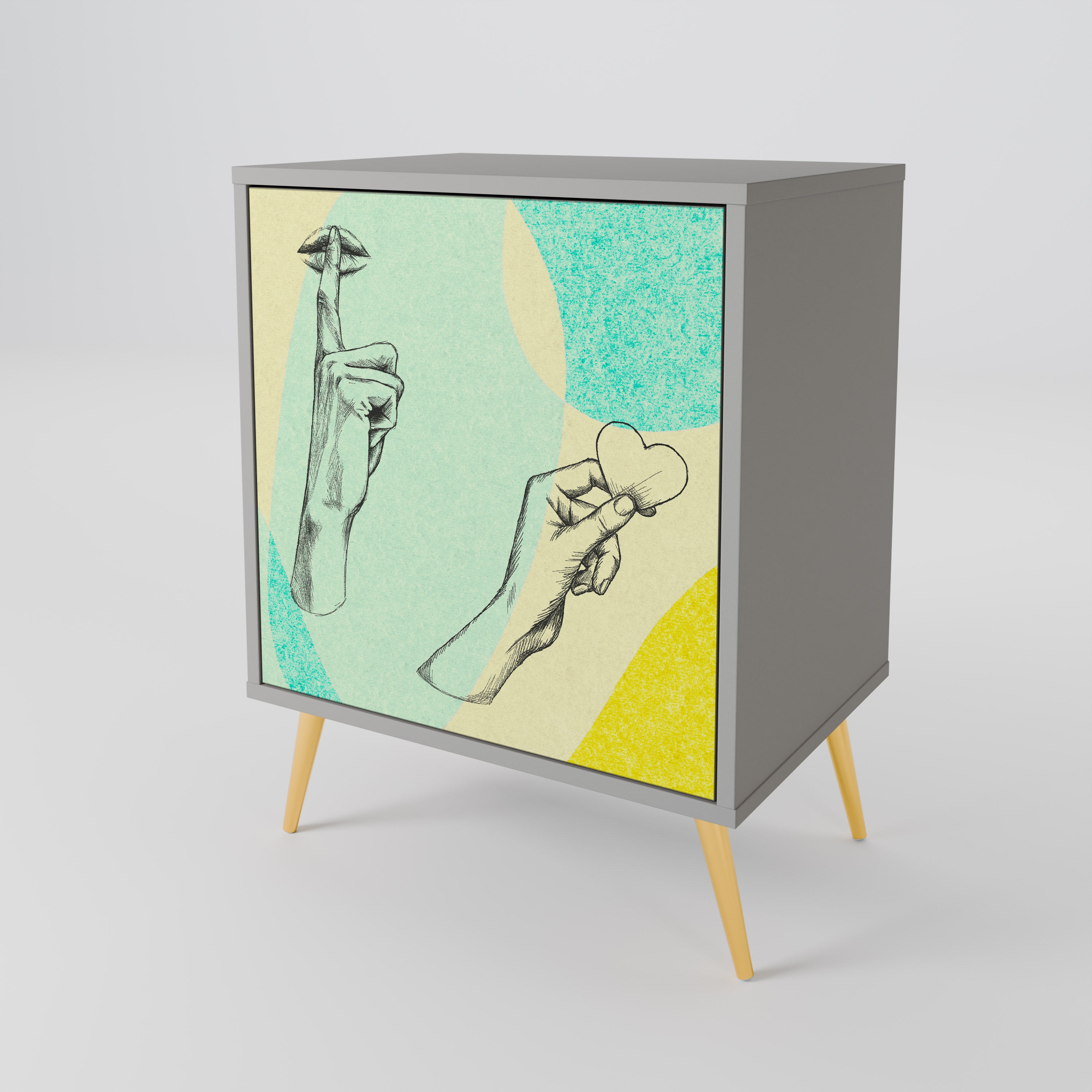 BODY LANGUAGE Komoda 1-drzwiowa korpus Szary