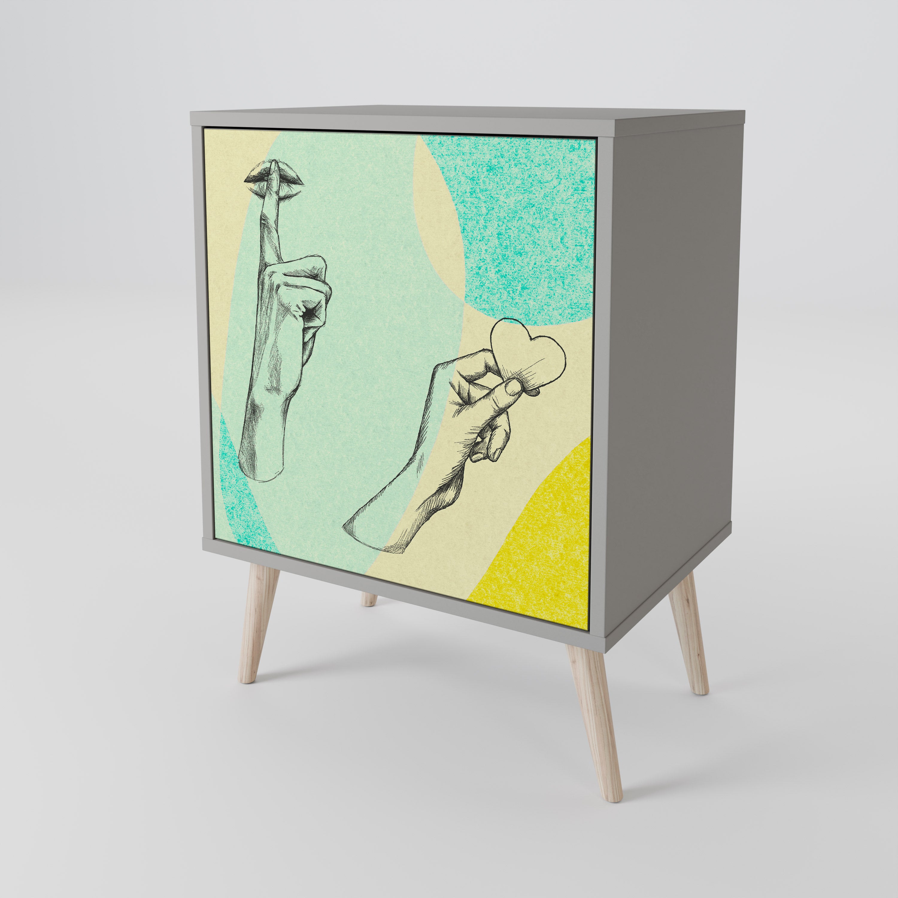 BODY LANGUAGE Komoda 1-drzwiowa korpus Szary