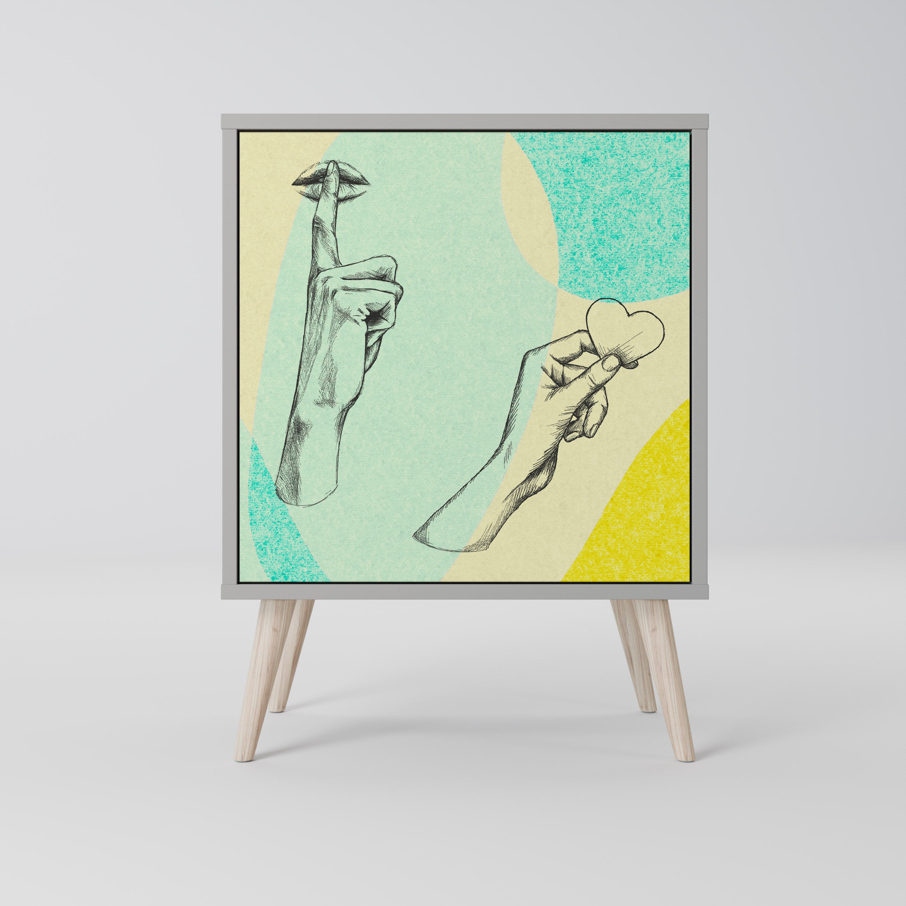 BODY LANGUAGE Komoda 1-drzwiowa korpus Szary