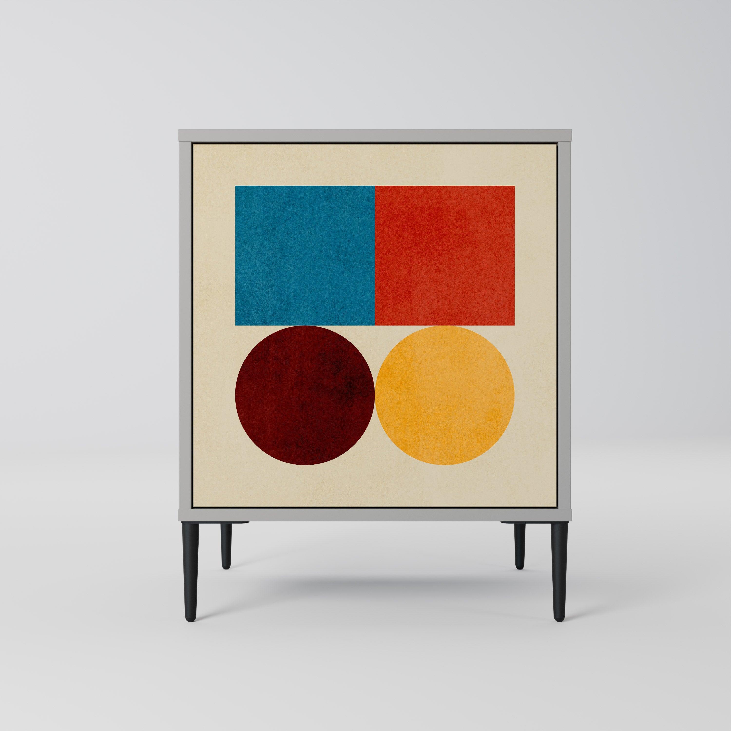 GEOMETRIC PUZZLE Komoda 1-drzwiowa korpus Szary