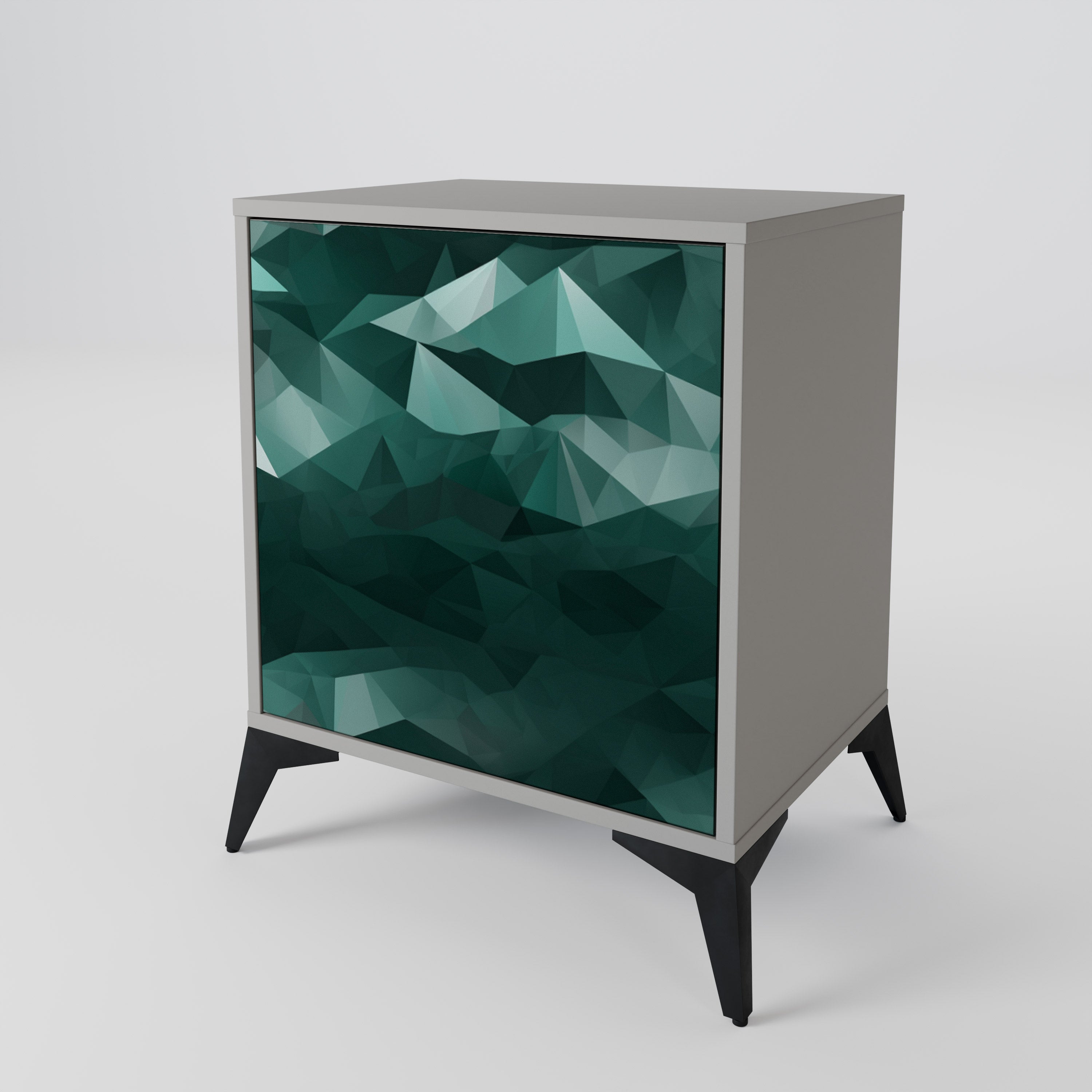 POLYGONAL FLOATING Komoda 1-drzwiowa korpus Szary