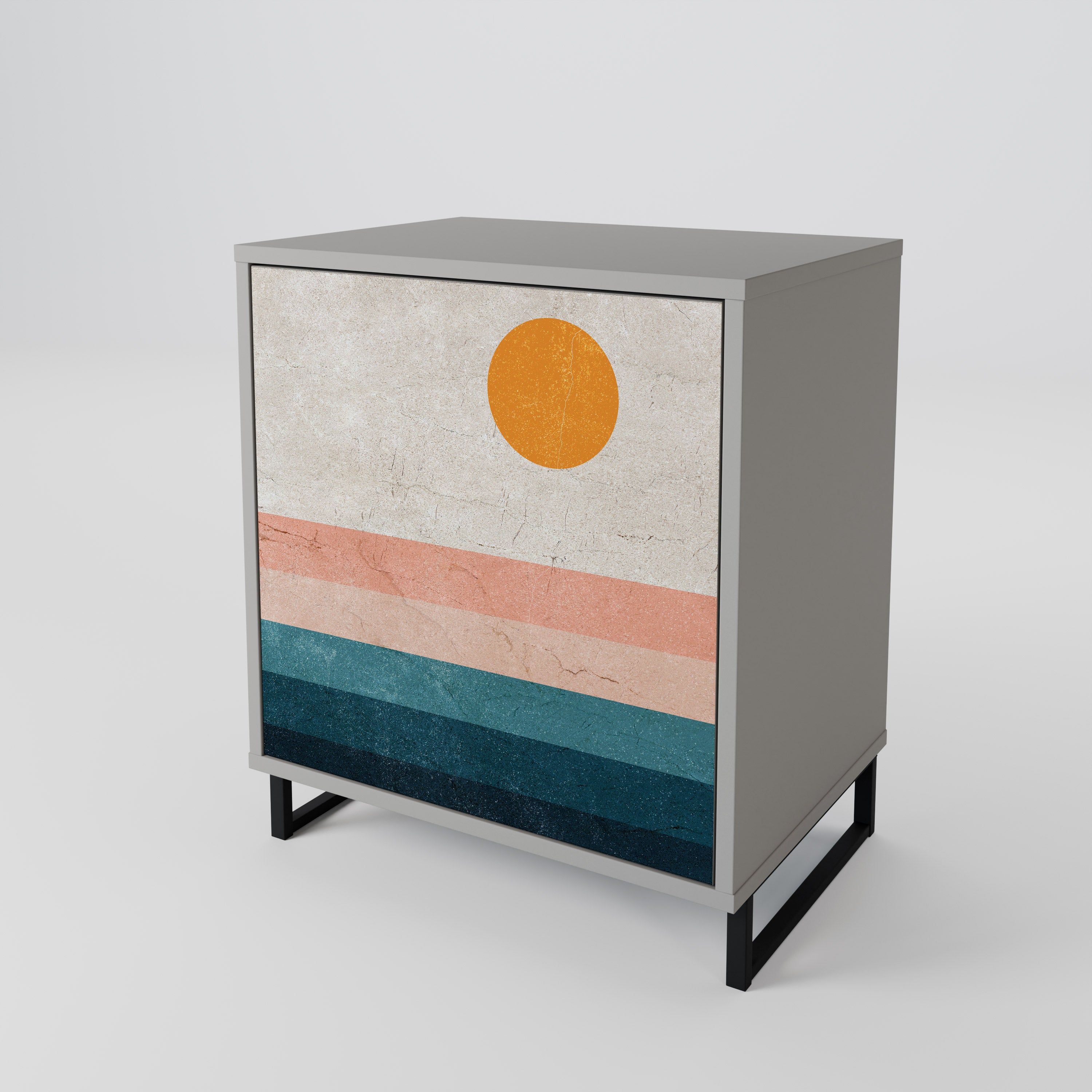 TWO HALVES Komoda 1-drzwiowa korpus Szary