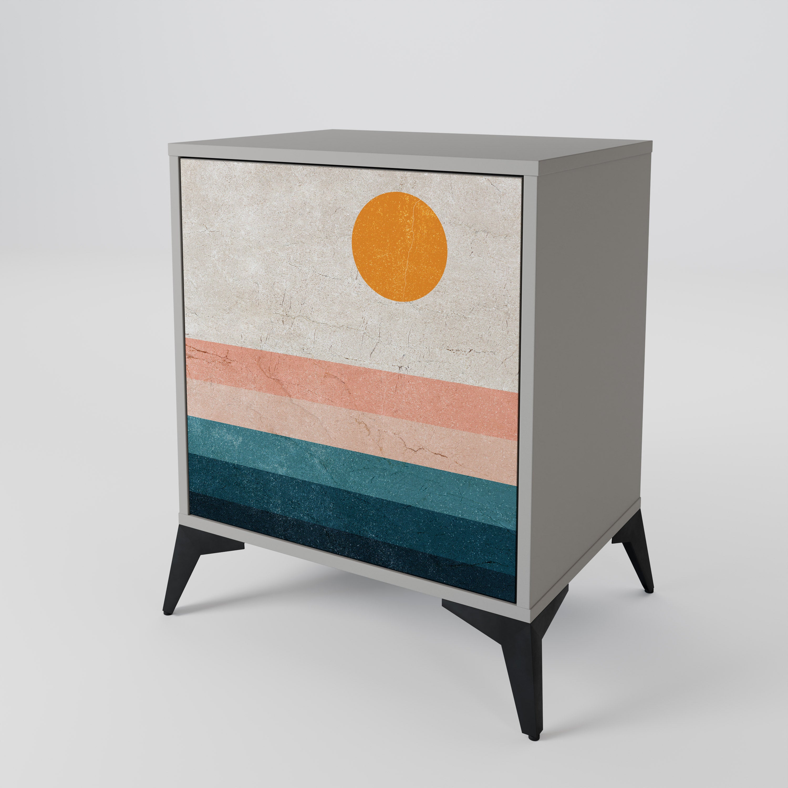 TWO HALVES Komoda 1-drzwiowa korpus Szary