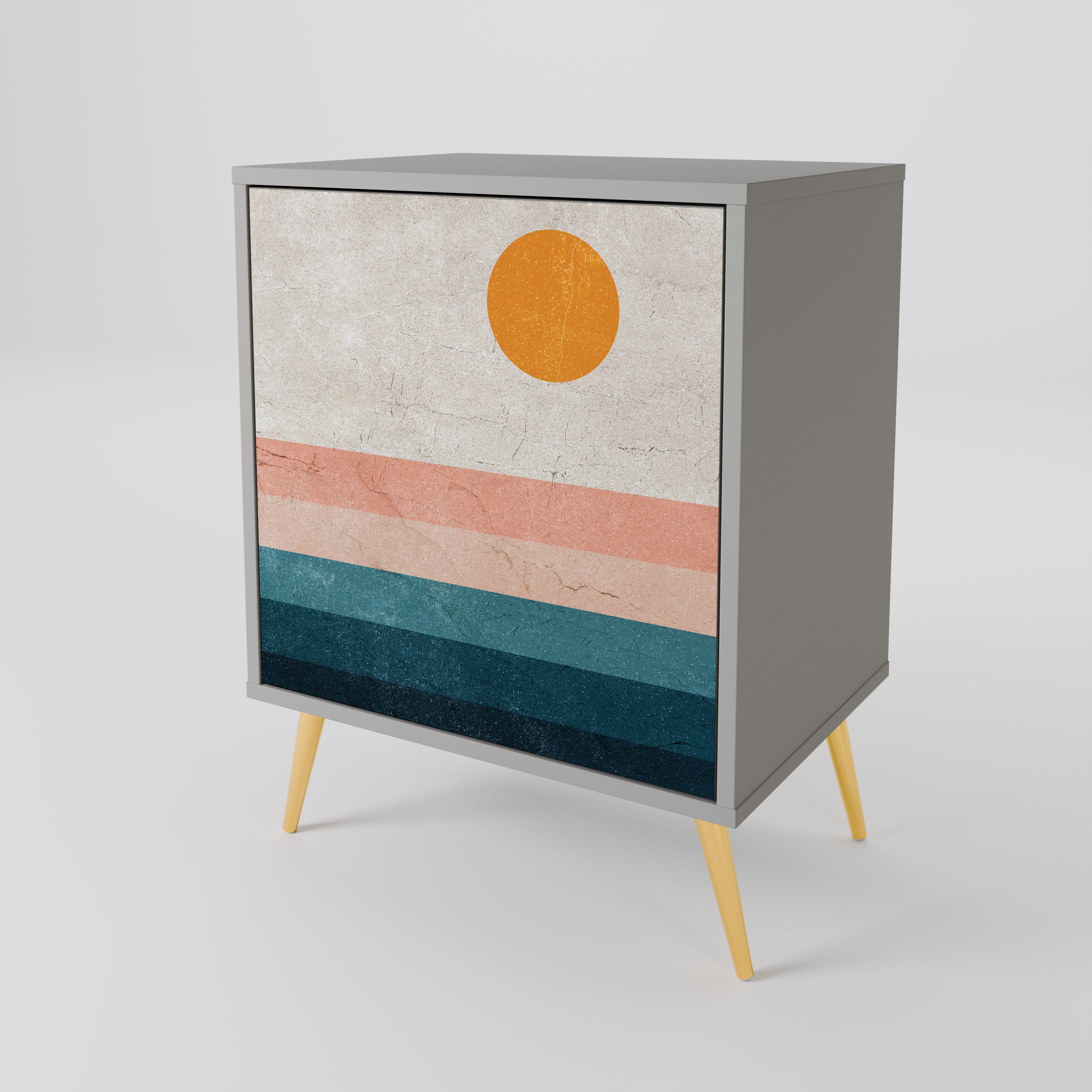 TWO HALVES Komoda 1-drzwiowa korpus Szary