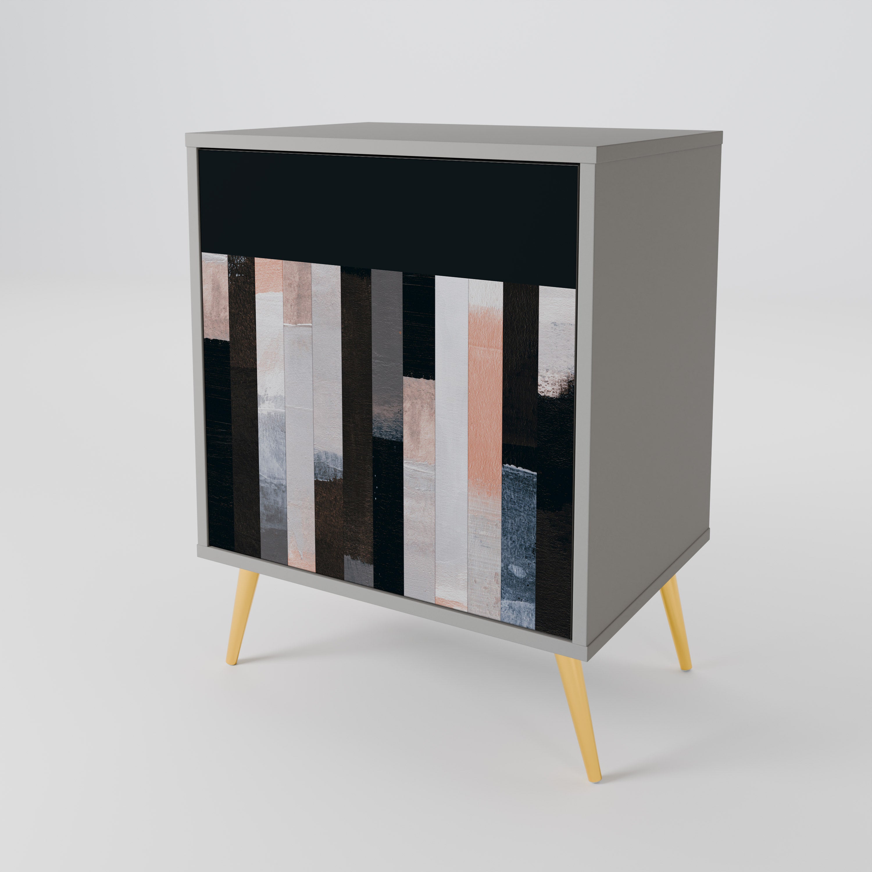 COLLAGE OF RECTANGLES Komoda 1-drzwiowa korpus Szary