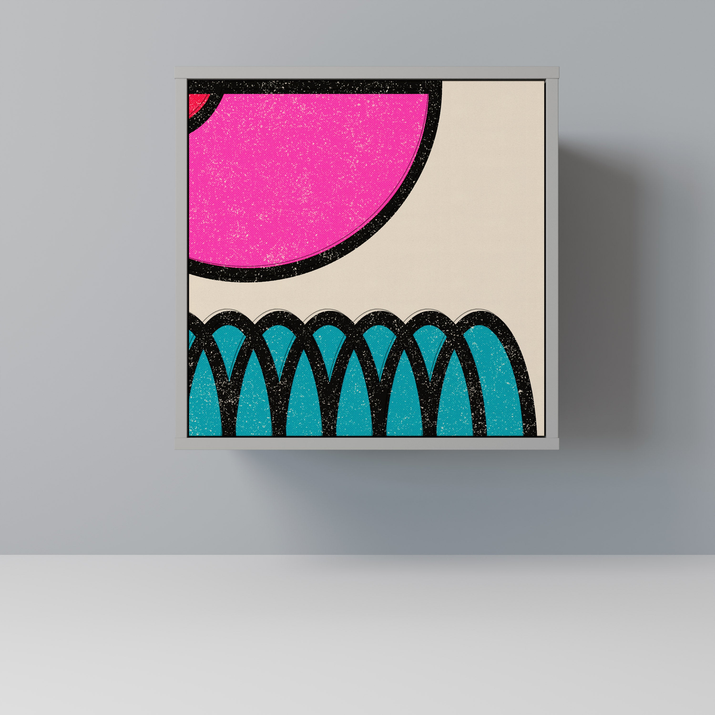 GEOMETRIC RHAPSODY Komoda 1-drzwiowa korpus Szary