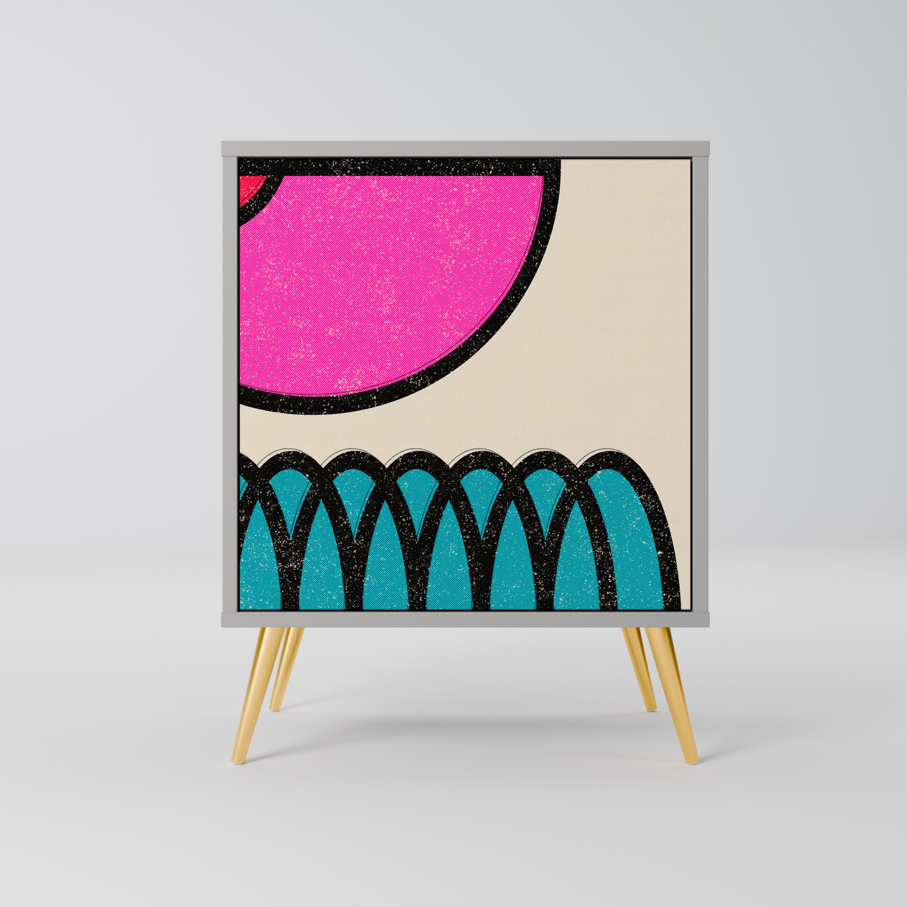 GEOMETRIC RHAPSODY Komoda 1-drzwiowa korpus Szary