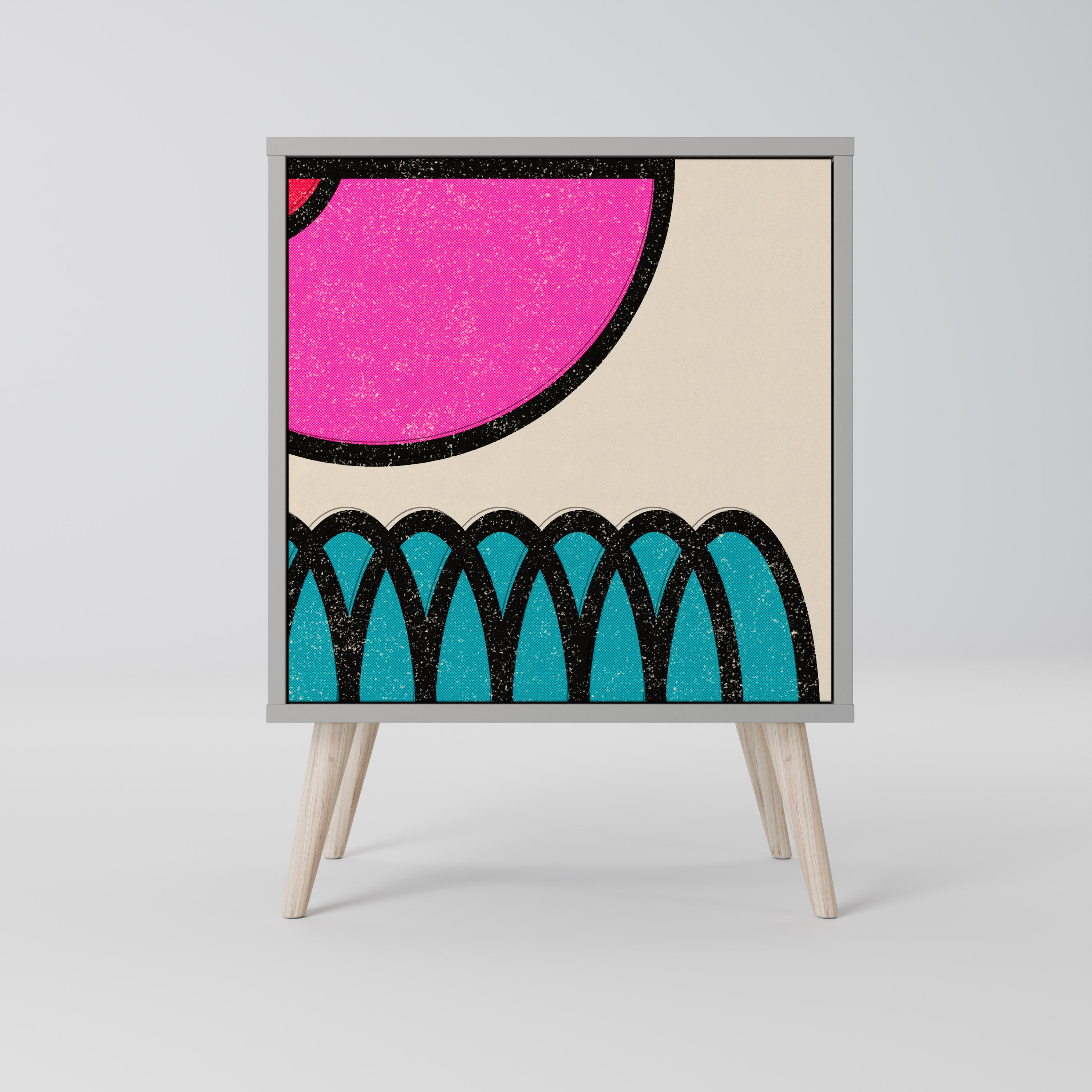 GEOMETRIC RHAPSODY Komoda 1-drzwiowa korpus Szary