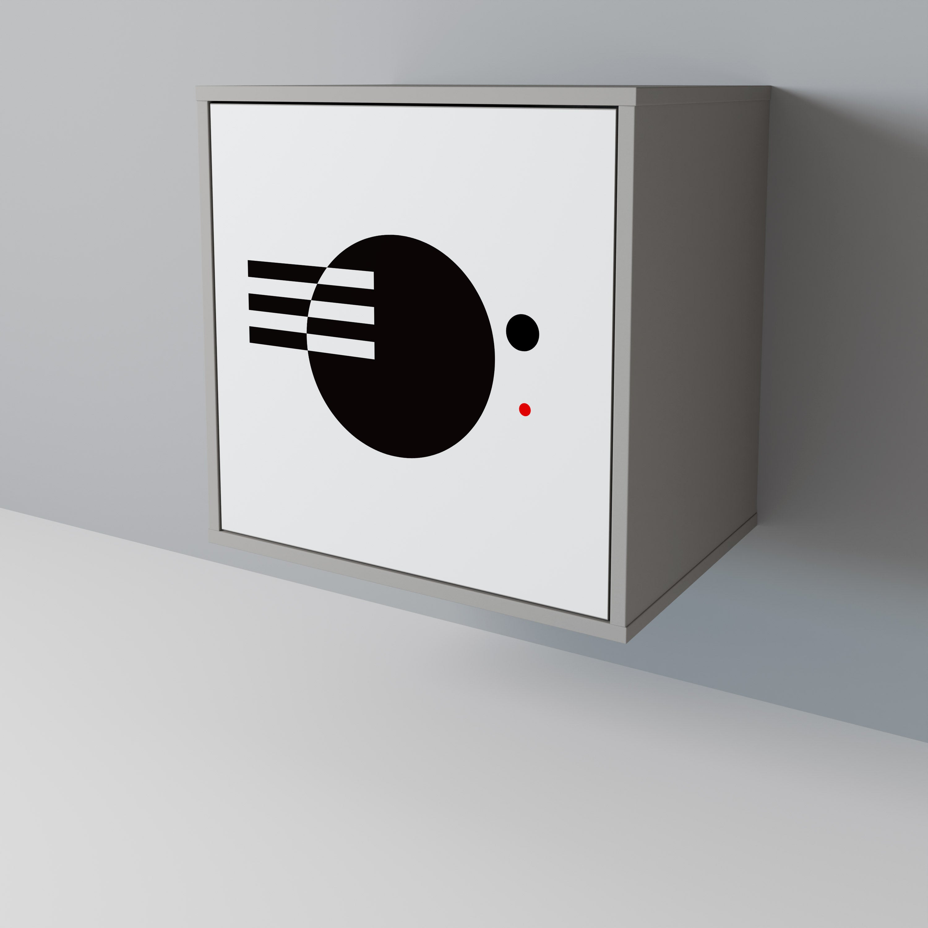 BLACK AND WHITE COMBINATION Komoda 1-drzwiowa korpus Szary