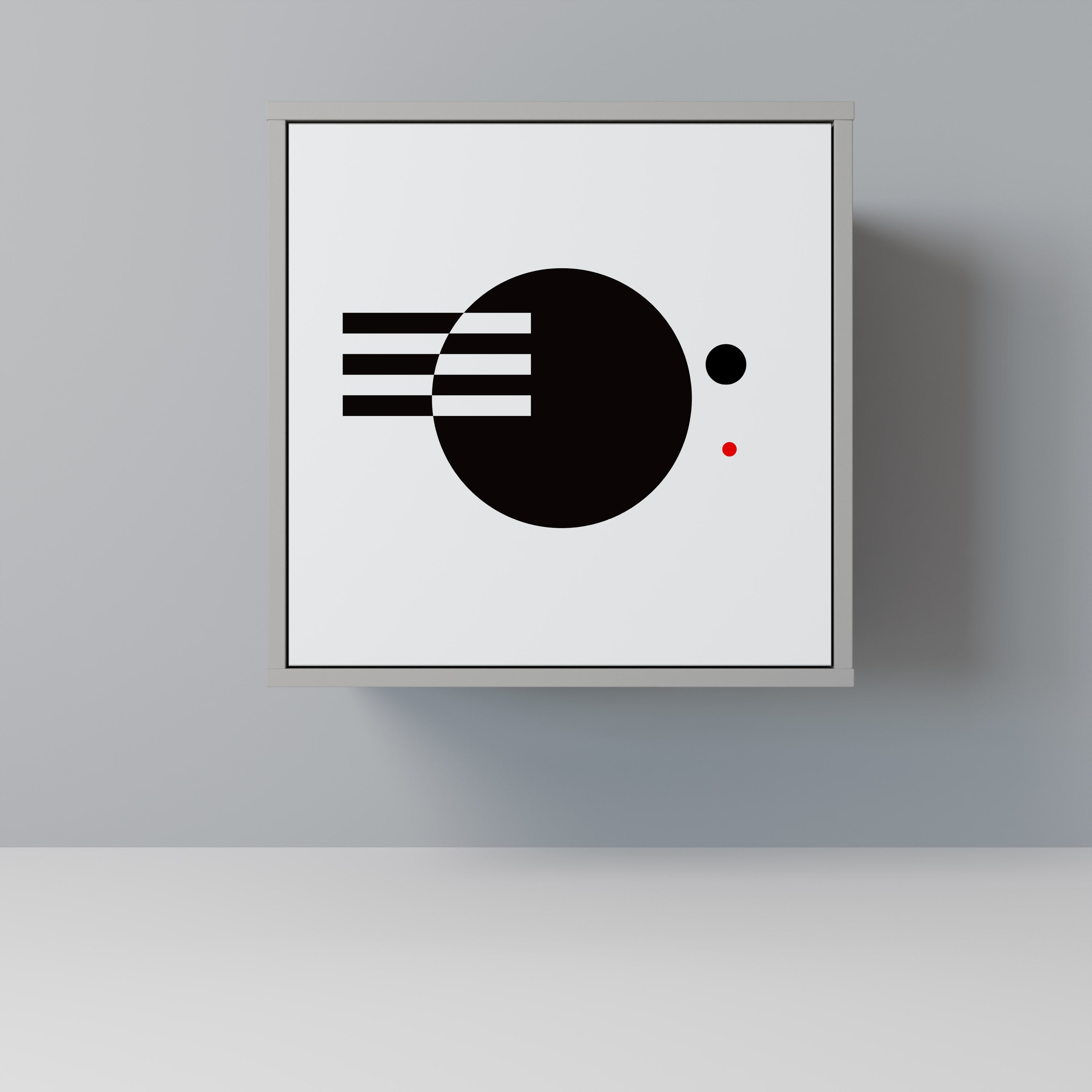 BLACK AND WHITE COMBINATION Komoda 1-drzwiowa korpus Szary