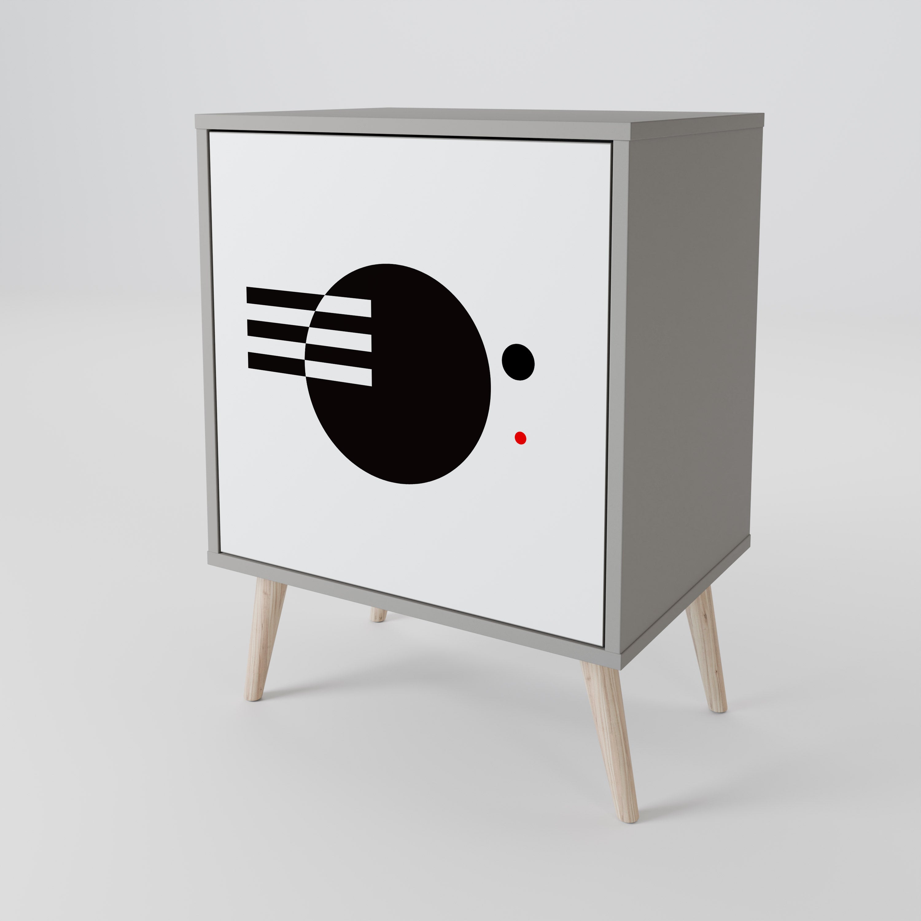 BLACK AND WHITE COMBINATION Komoda 1-drzwiowa korpus Szary