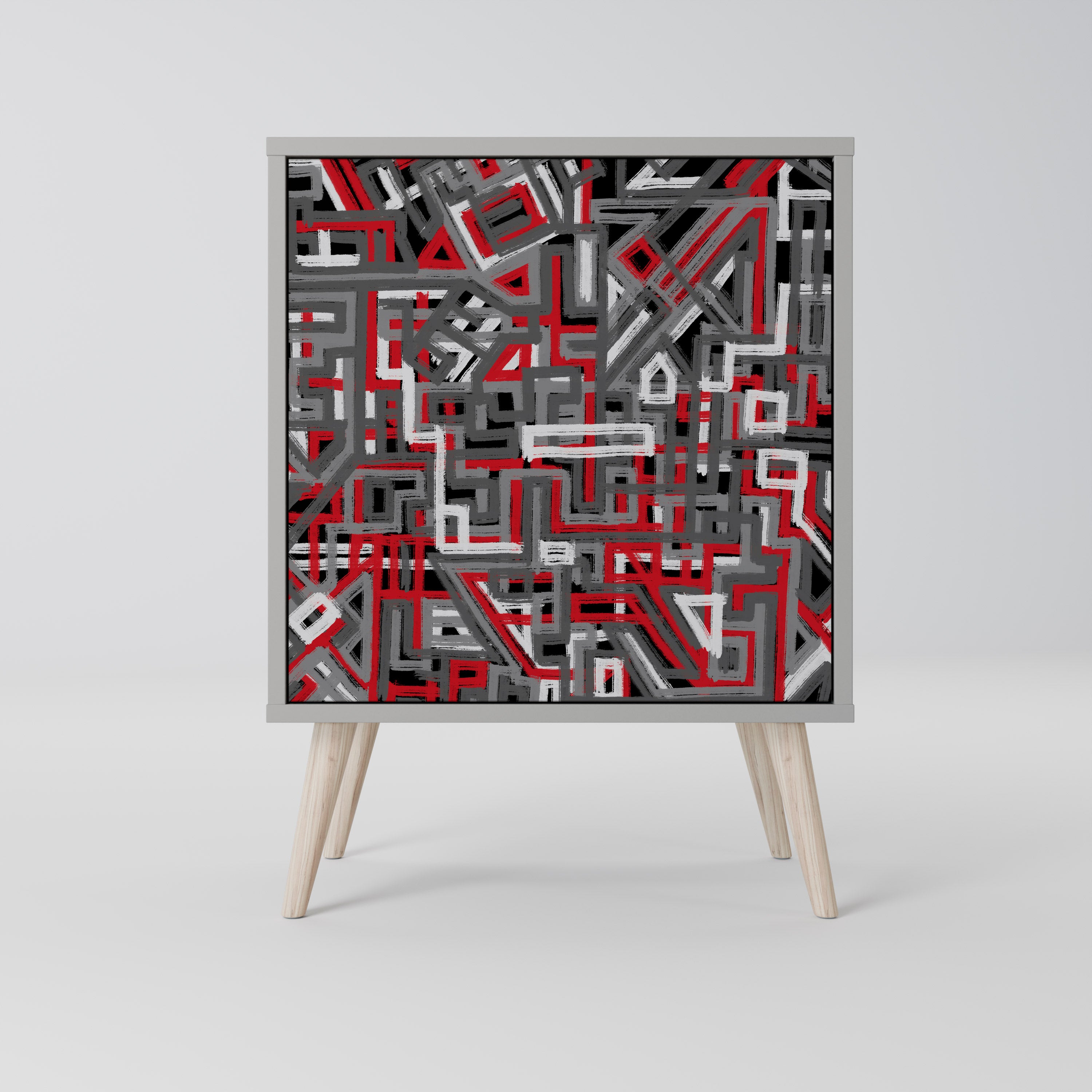 BROKEN LINES Komoda 1-drzwiowa korpus Szary