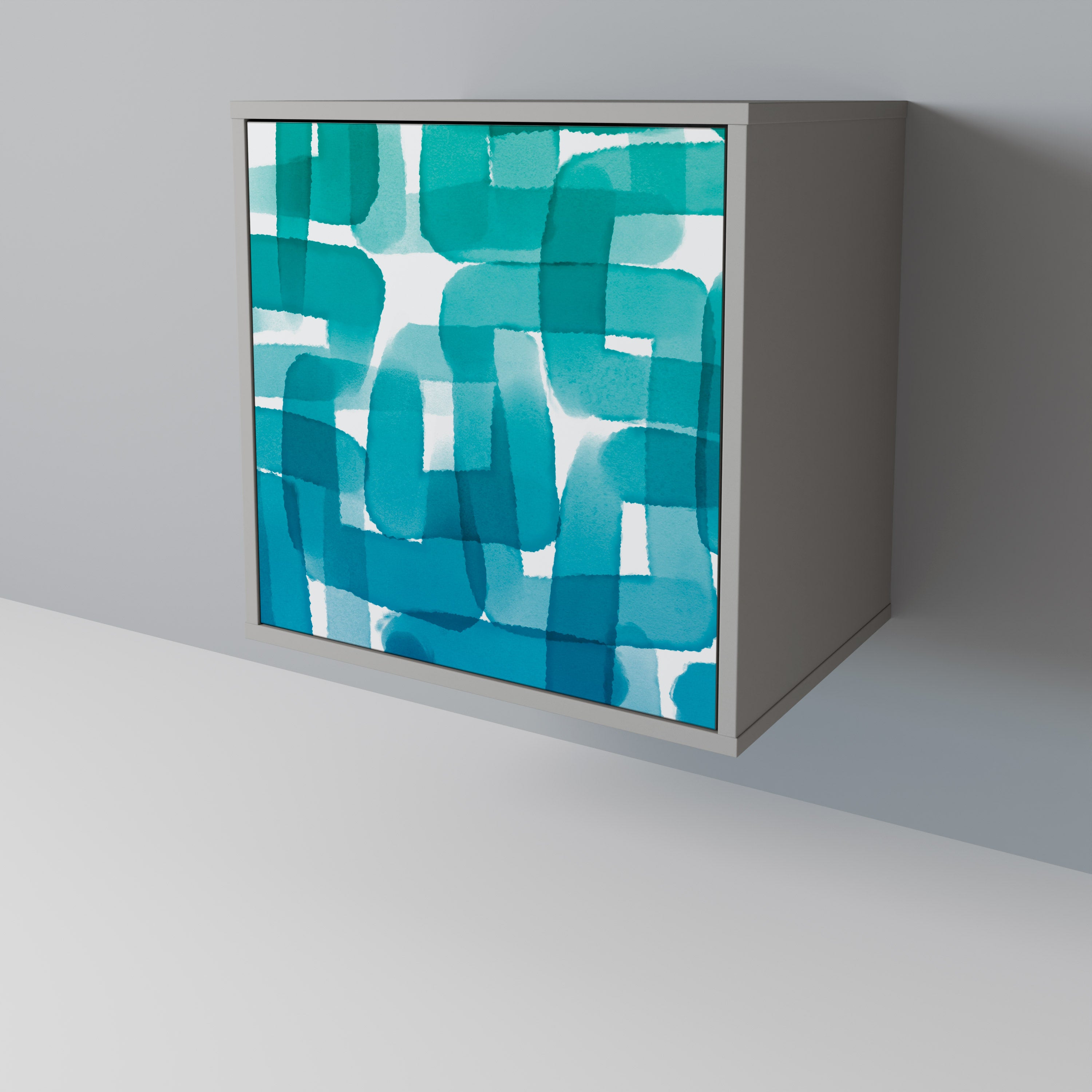 TURQUOISE RECTANGLES Komoda 1-drzwiowa korpus Szary